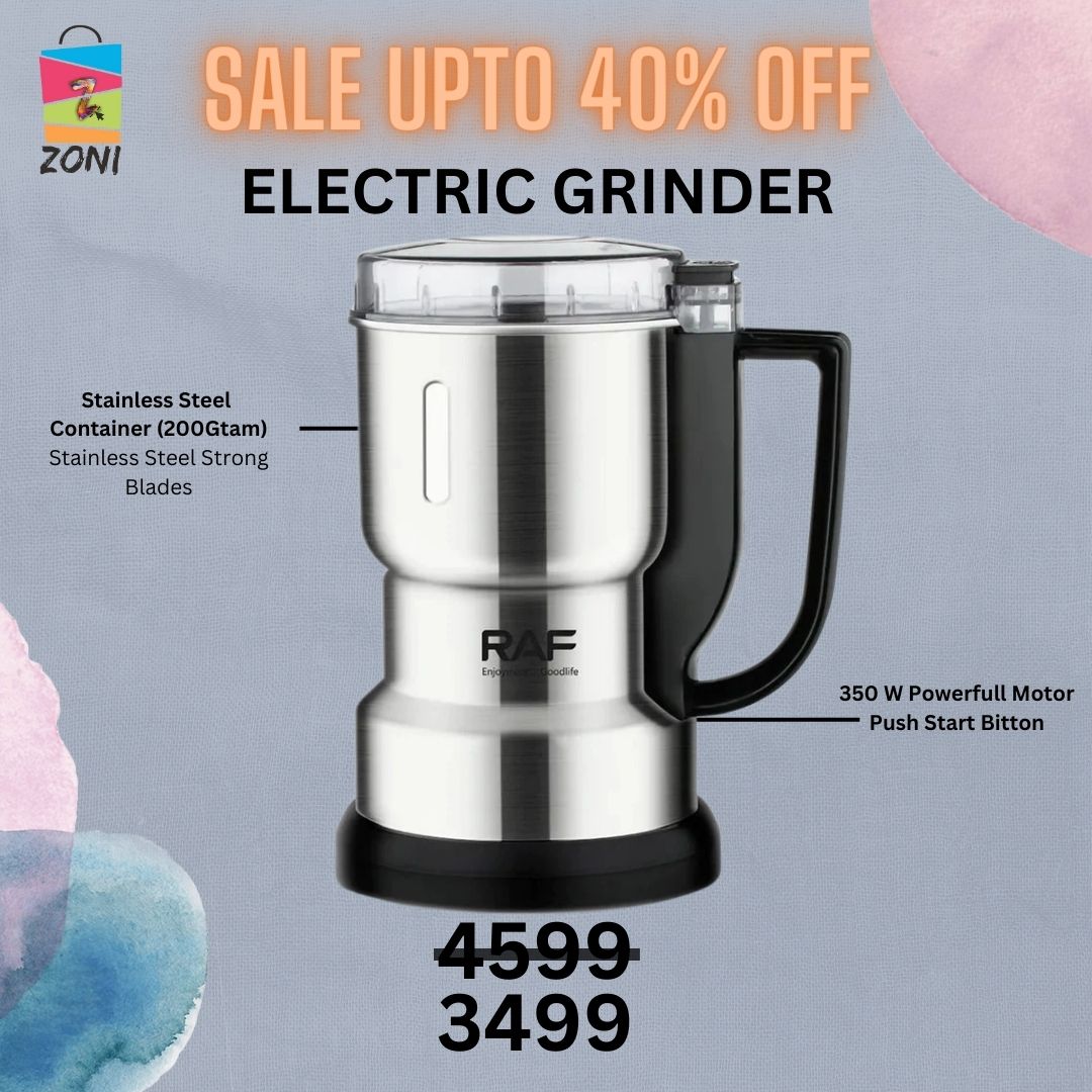 RAF 7117 Dry Masala Grinder: Powerful 350W Motor, Stainless Steel
