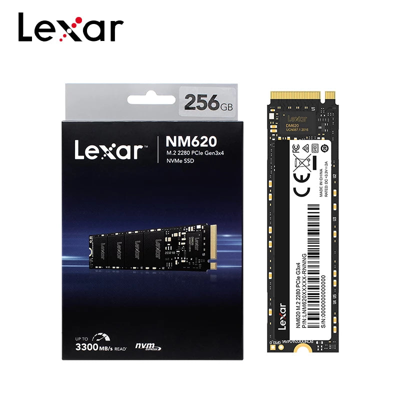 DESKTOP HARD DISK DRIVES, HARD DISK DRIVES, LAPTOP HARD DISK DRIVES, NVMES Lexar NM620 NVMe SSD 256GB up to 3300MB/s read, 1300MB/s write – LNM620X256G 0843367123148