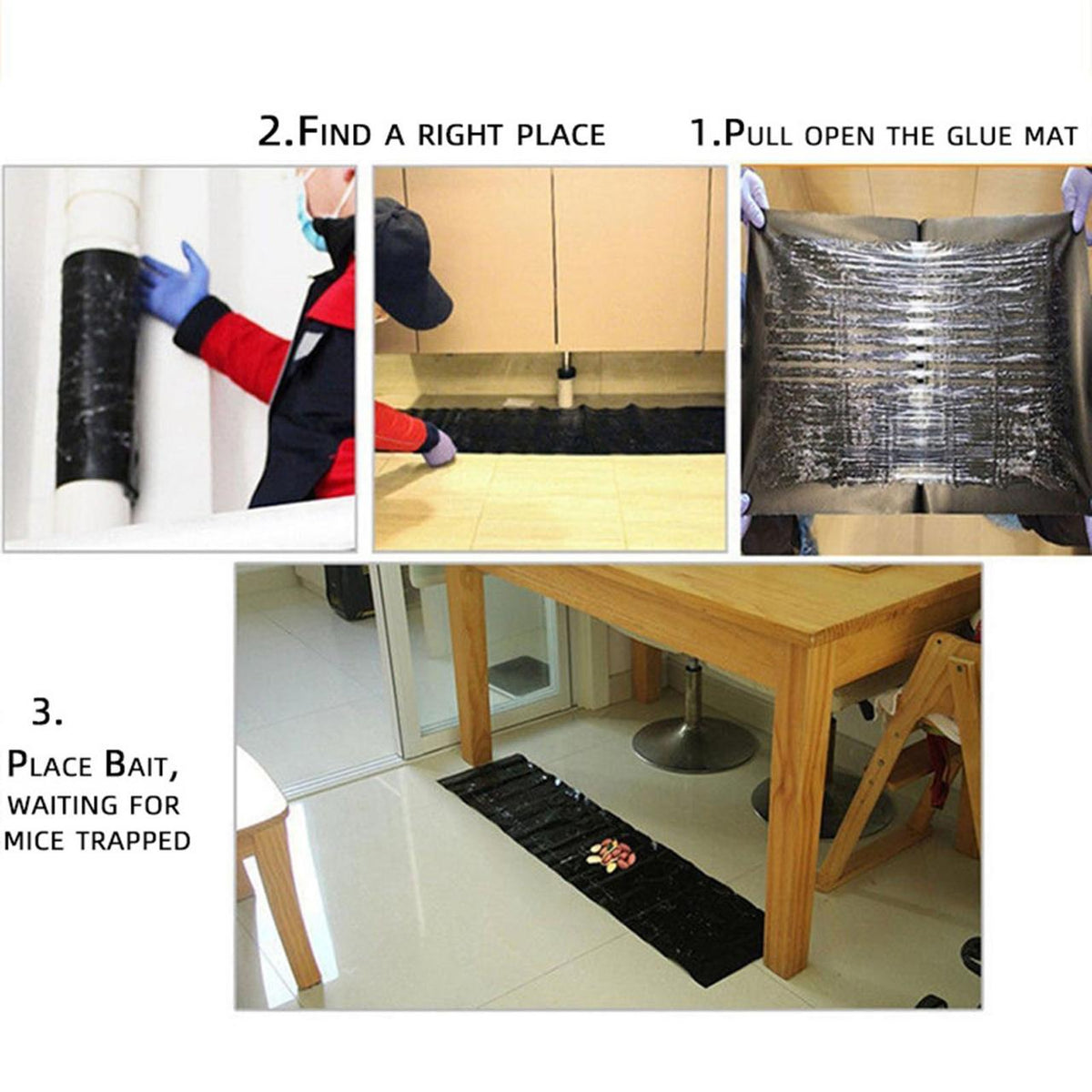 Sticky mouse trap pad by Zoni Stores, cuttable non-toxic pest control board for catching mice and rats in home settings.