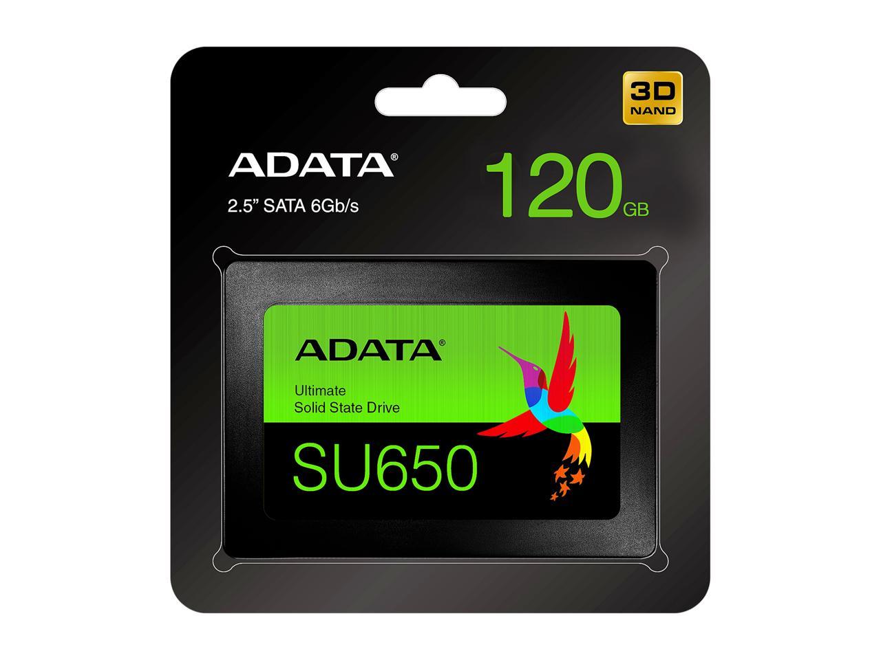 SSDS ADATA Ultimate SU650 2.5″ 120GB SATA III 3D NAND Internal Solid State Drive (SSD)