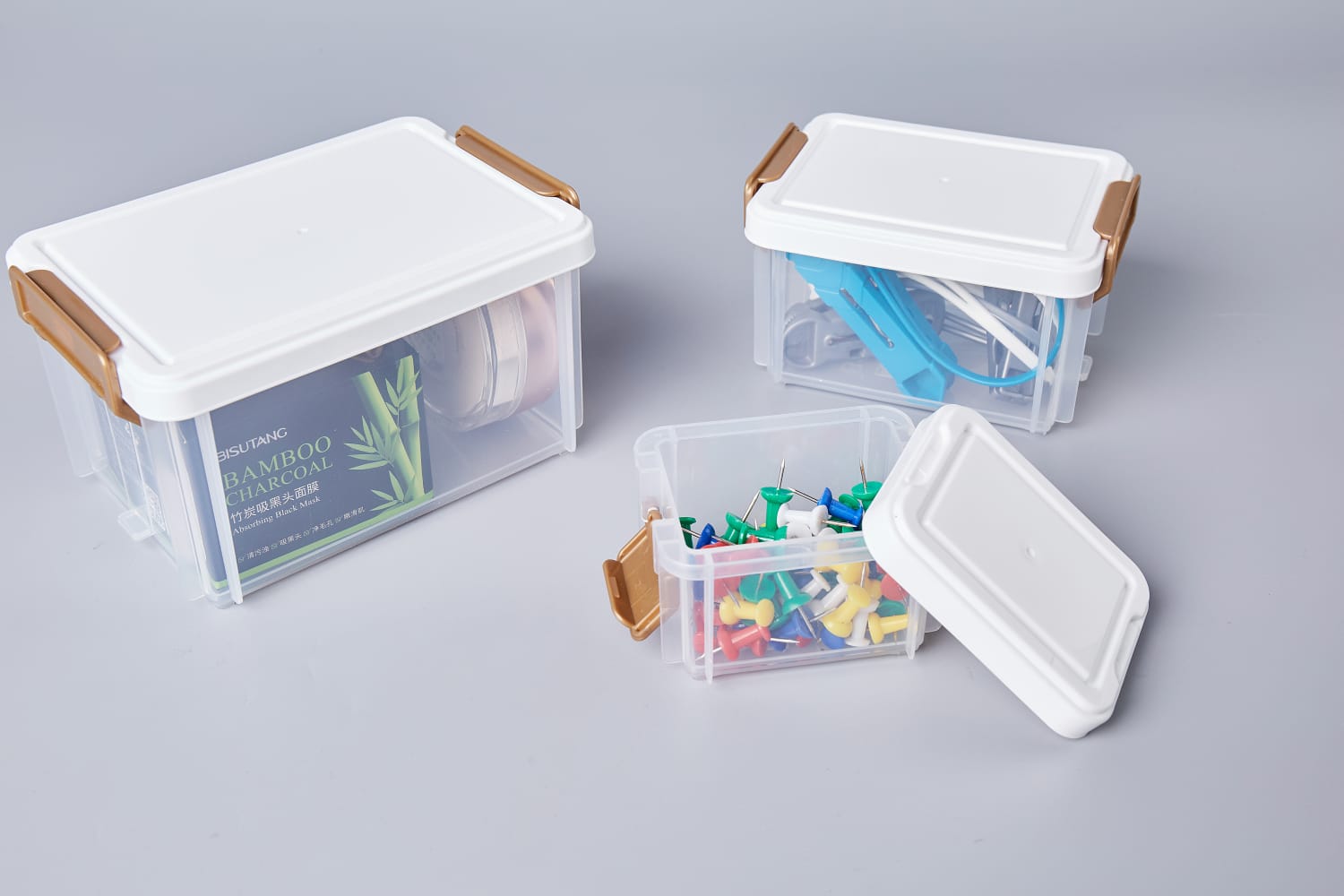 3Pcs Set Multi Purpose Stackable Storage Box Organizer- Stackable Plastic Food Container.