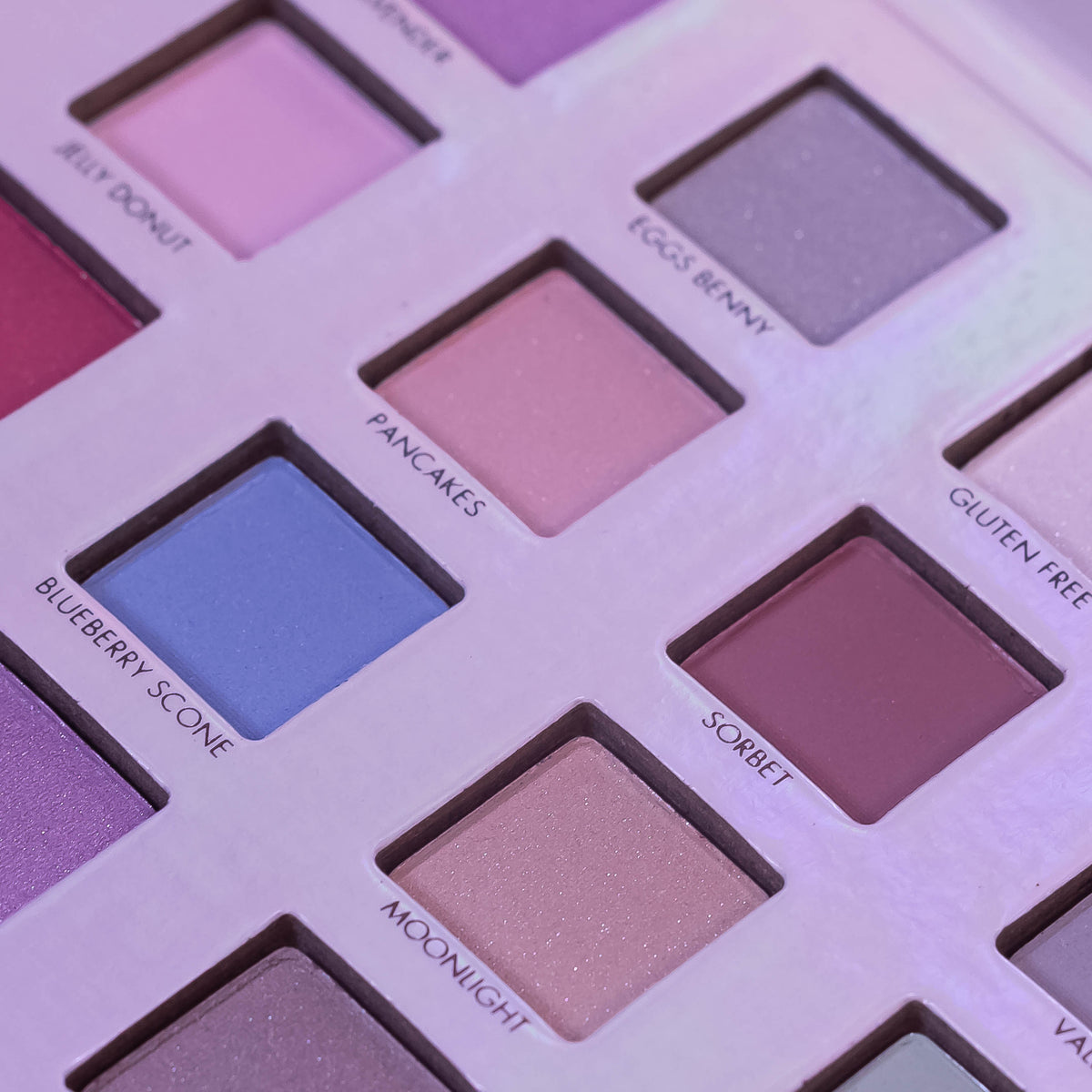 Lorac I Love Brunch pastel eyeshadow palette with soft, dreamy shades and multiple eye shadow pans in a sleek compact.