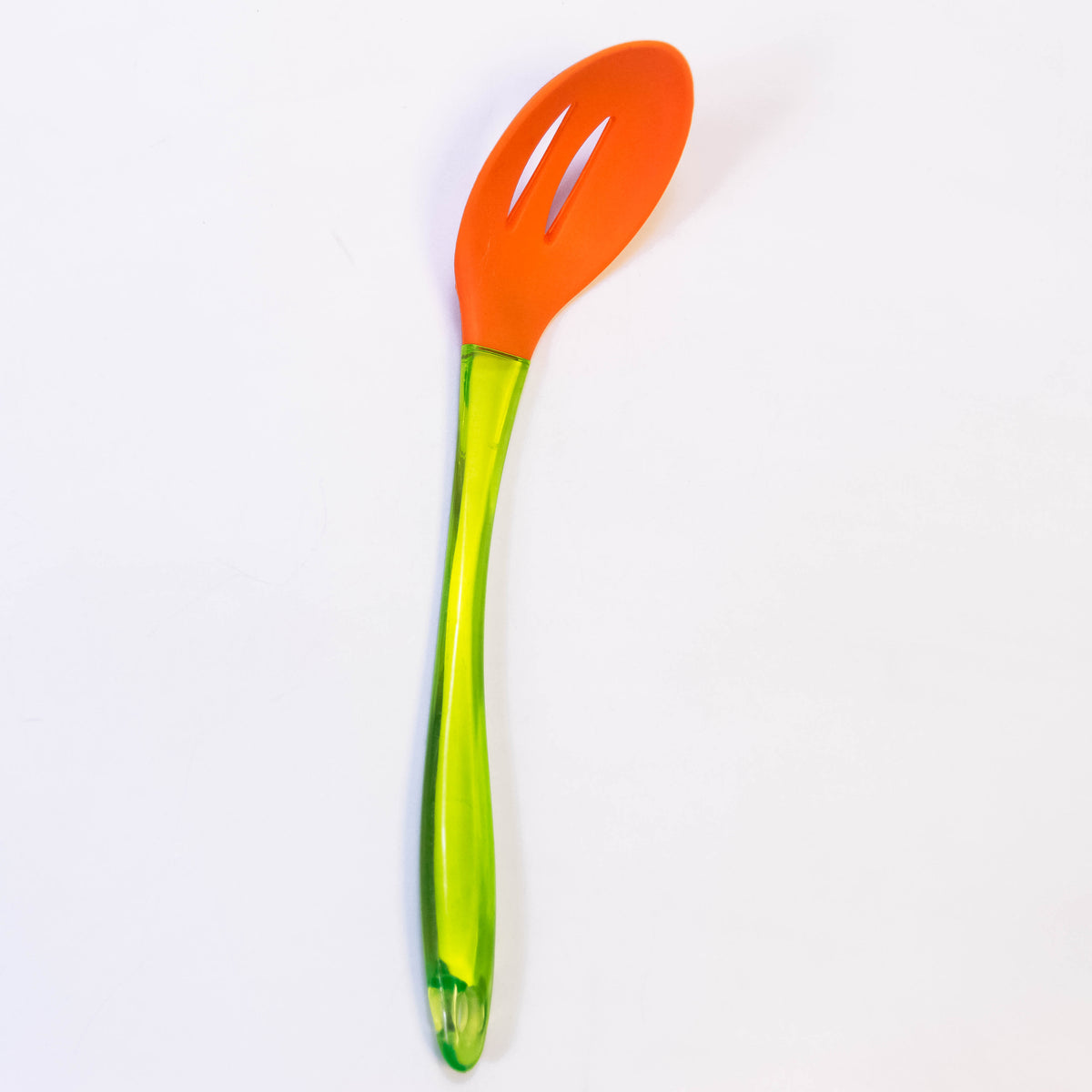 Zoni Stores long slotted deep spoon ladle with a handle, ideal for serving soups and stews in the kitchen.