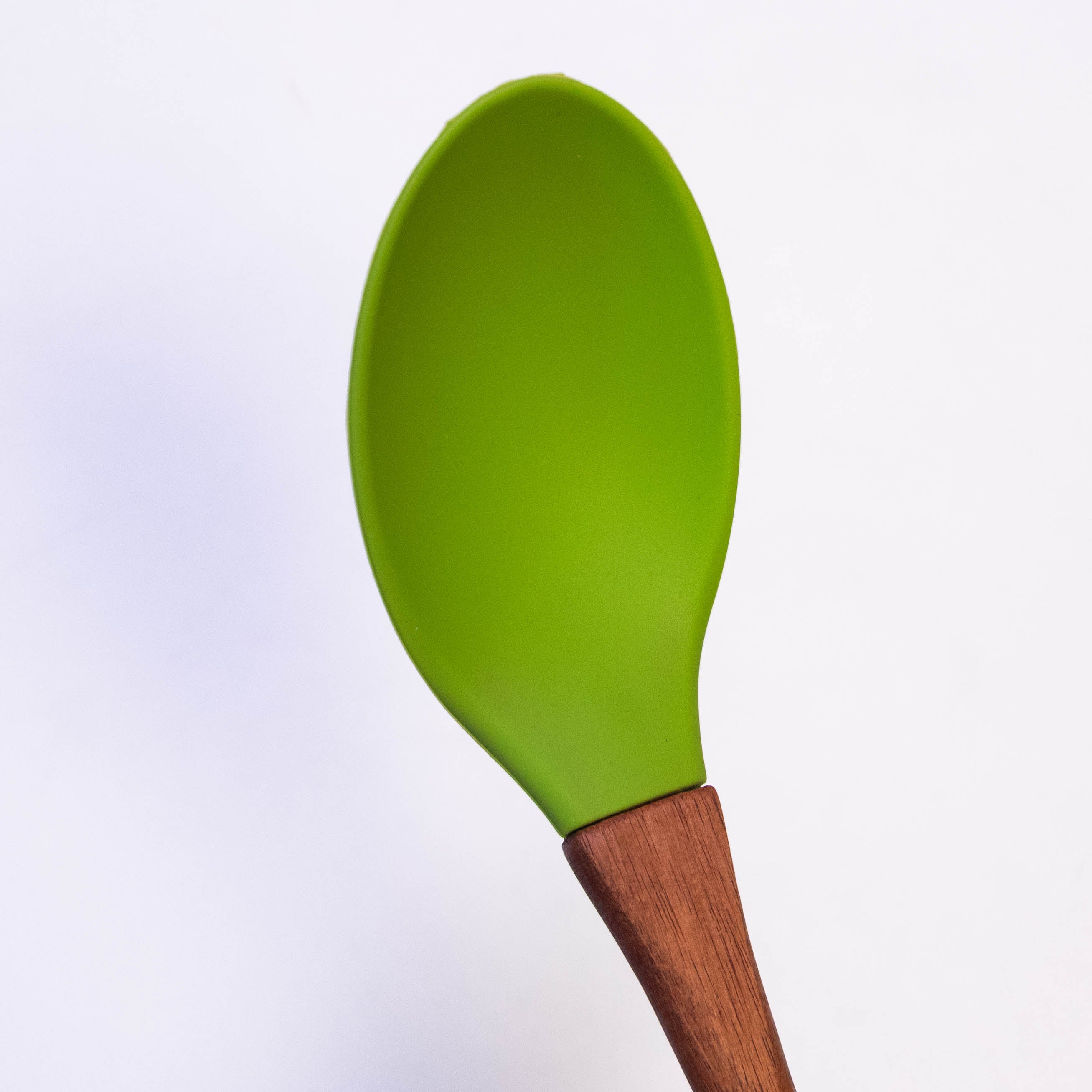 Amity Silicone Curved Spoon with Wooden Handle - 32.5x6.5x6.8 cm