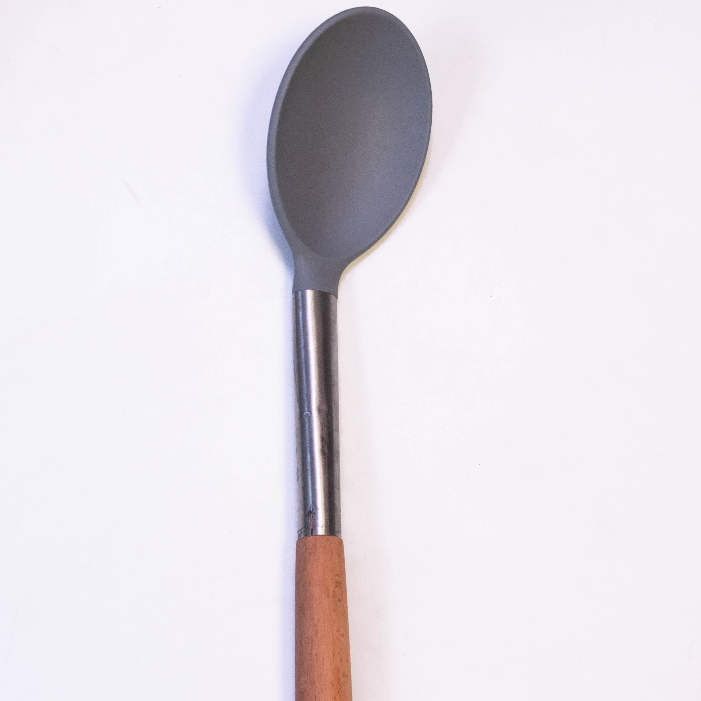 Silicone Top Ladle with Wood Steel Handle