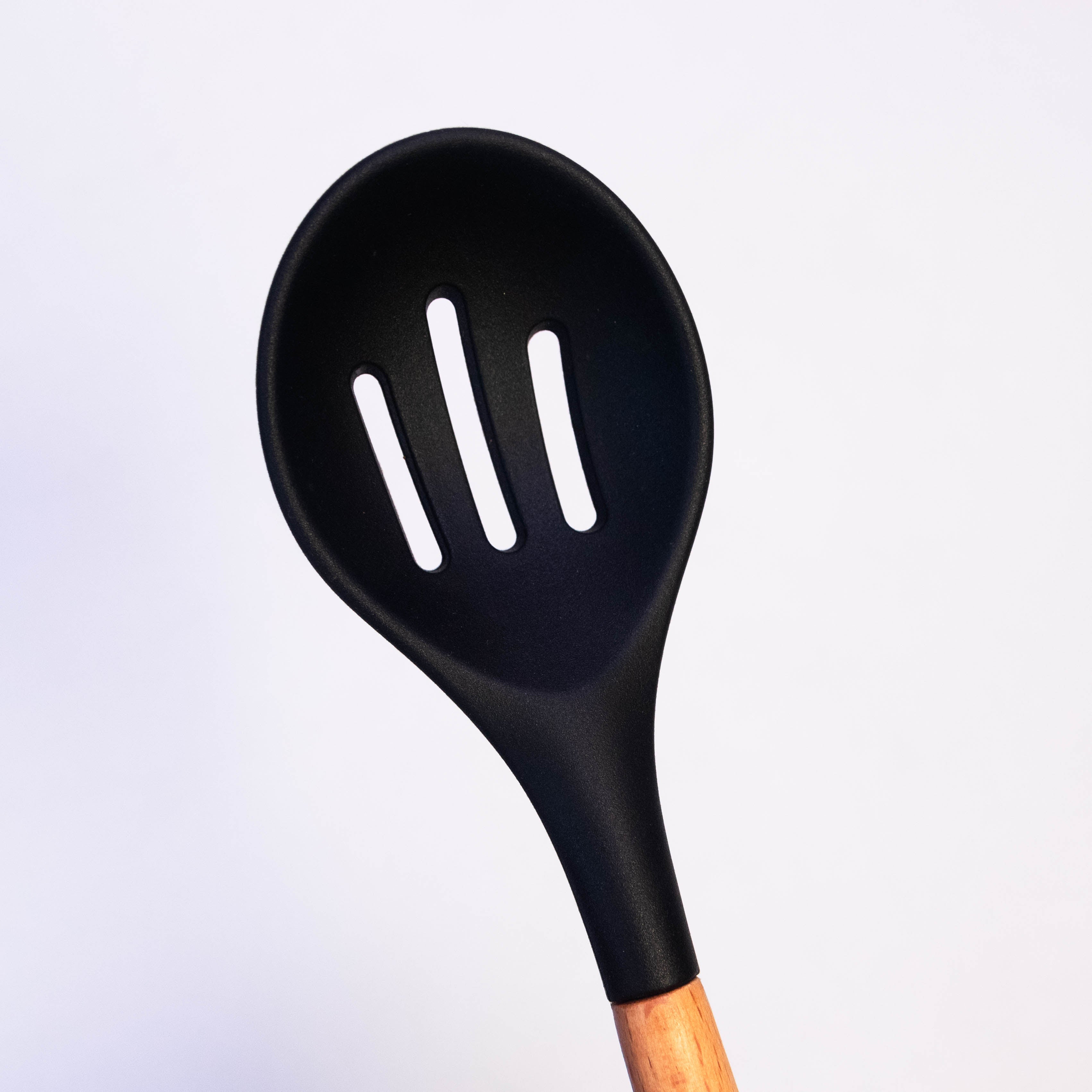 Ultimate Chef Slotted Silicone Spoon with Wooden Handle