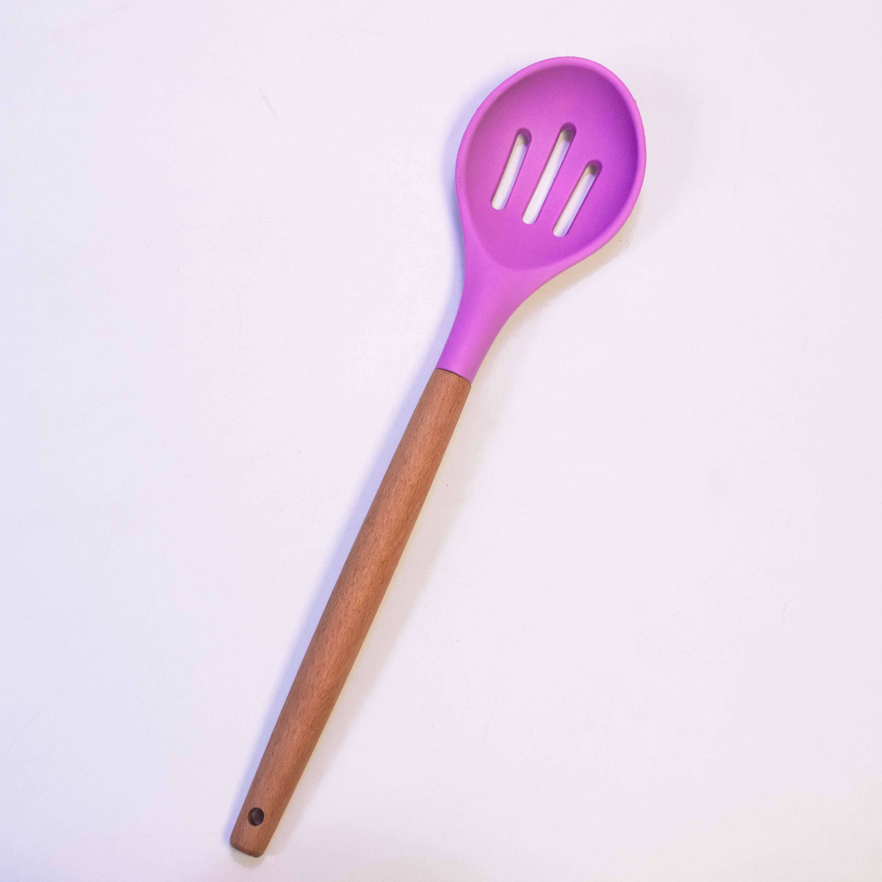 Ultimate Chef Slotted Silicone Spoon with Wooden Handle