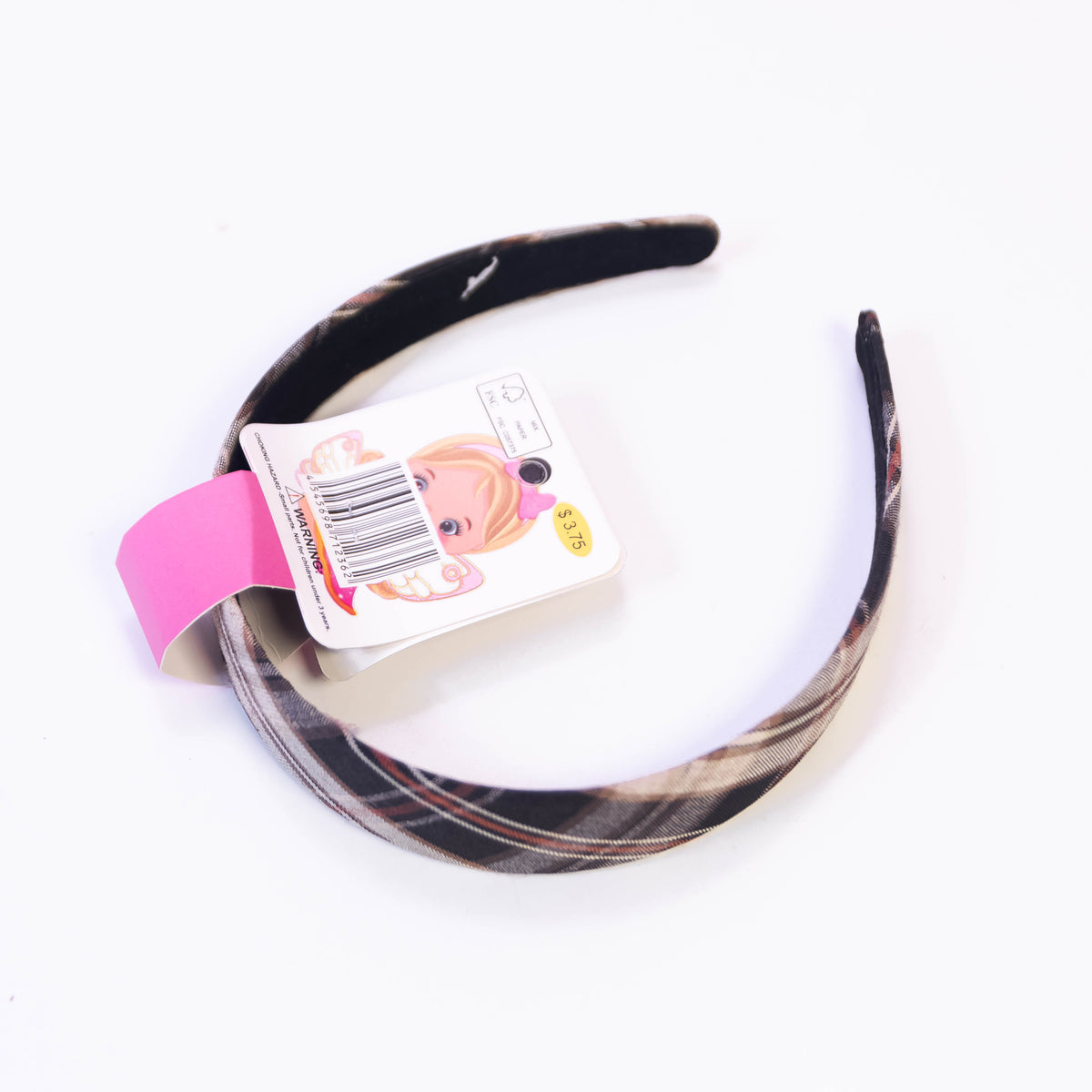 Zoni Stores plaid check padded headband for hair, featuring a stylish checkered pattern and comfortable padded design.