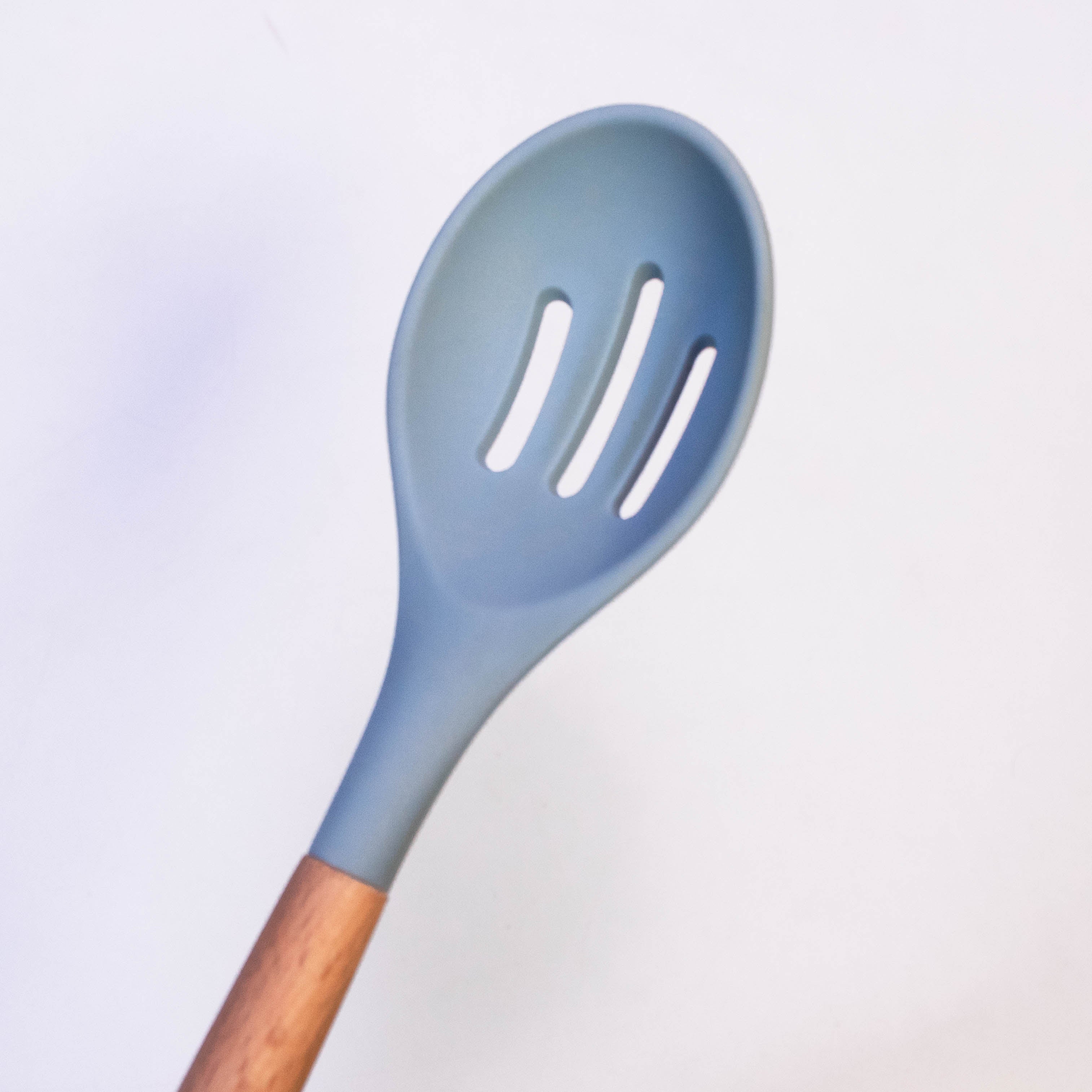 Ultimate Chef Slotted Silicone Spoon with Wooden Handle