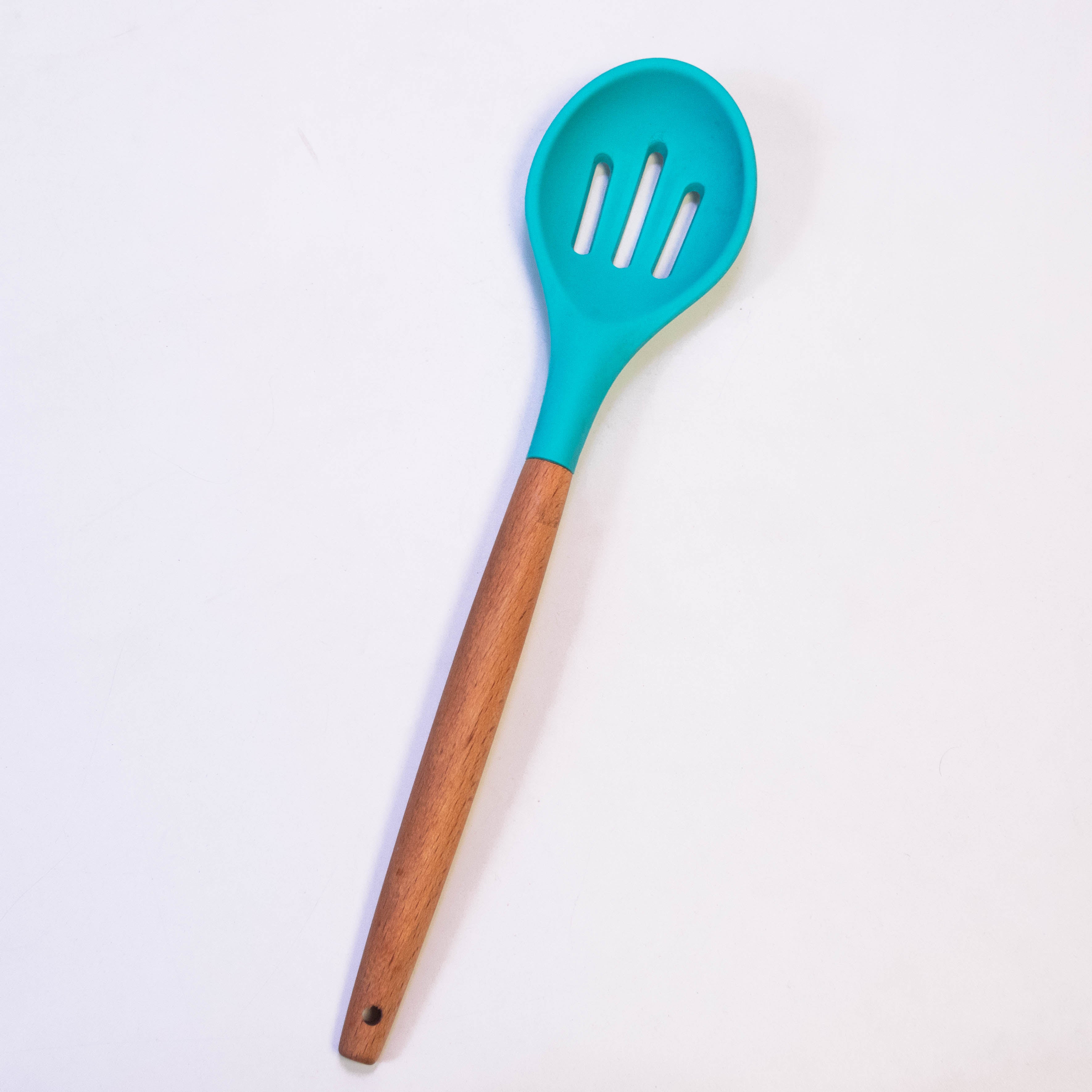 Ultimate Chef Slotted Silicone Spoon with Wooden Handle