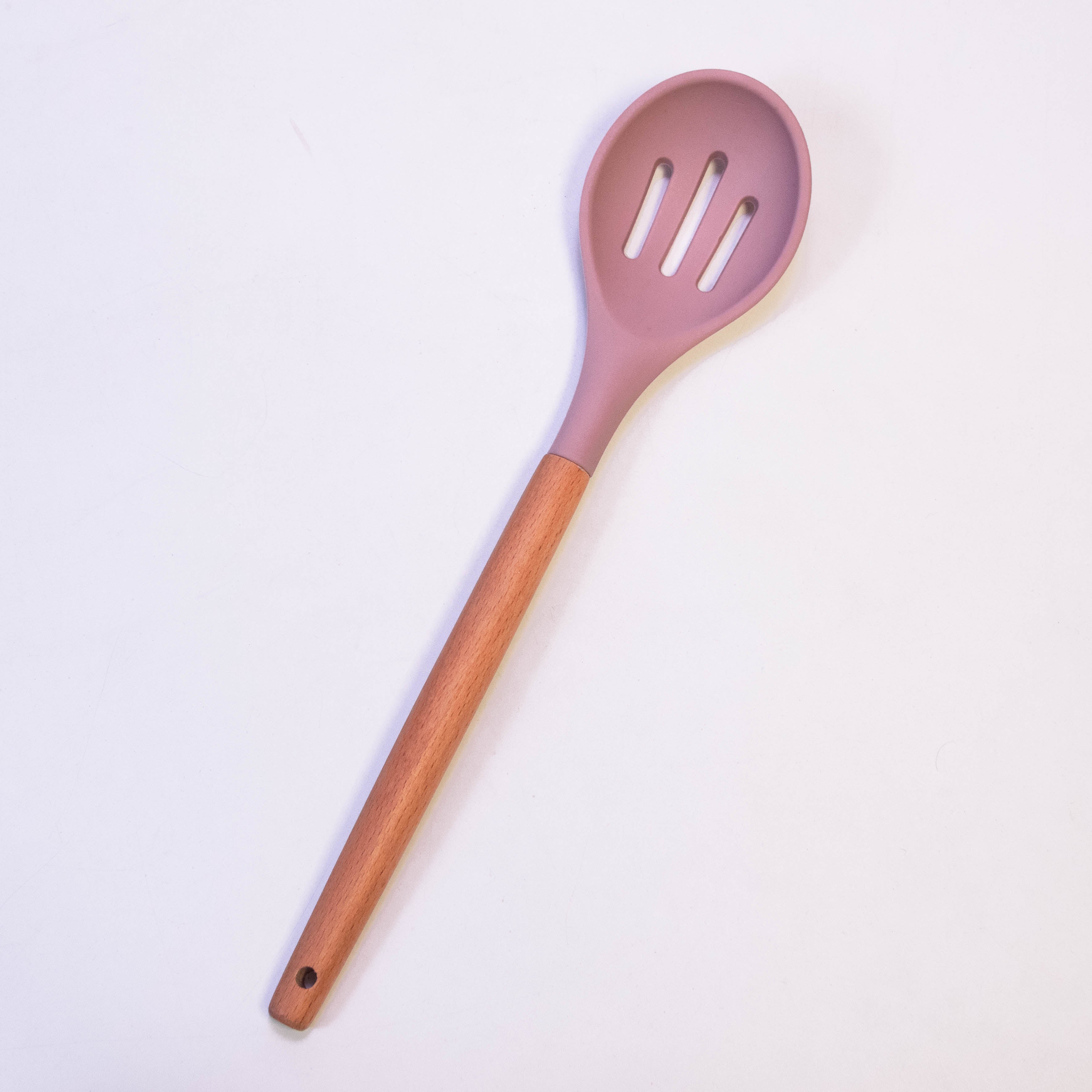 Ultimate Chef Slotted Silicone Spoon with Wooden Handle