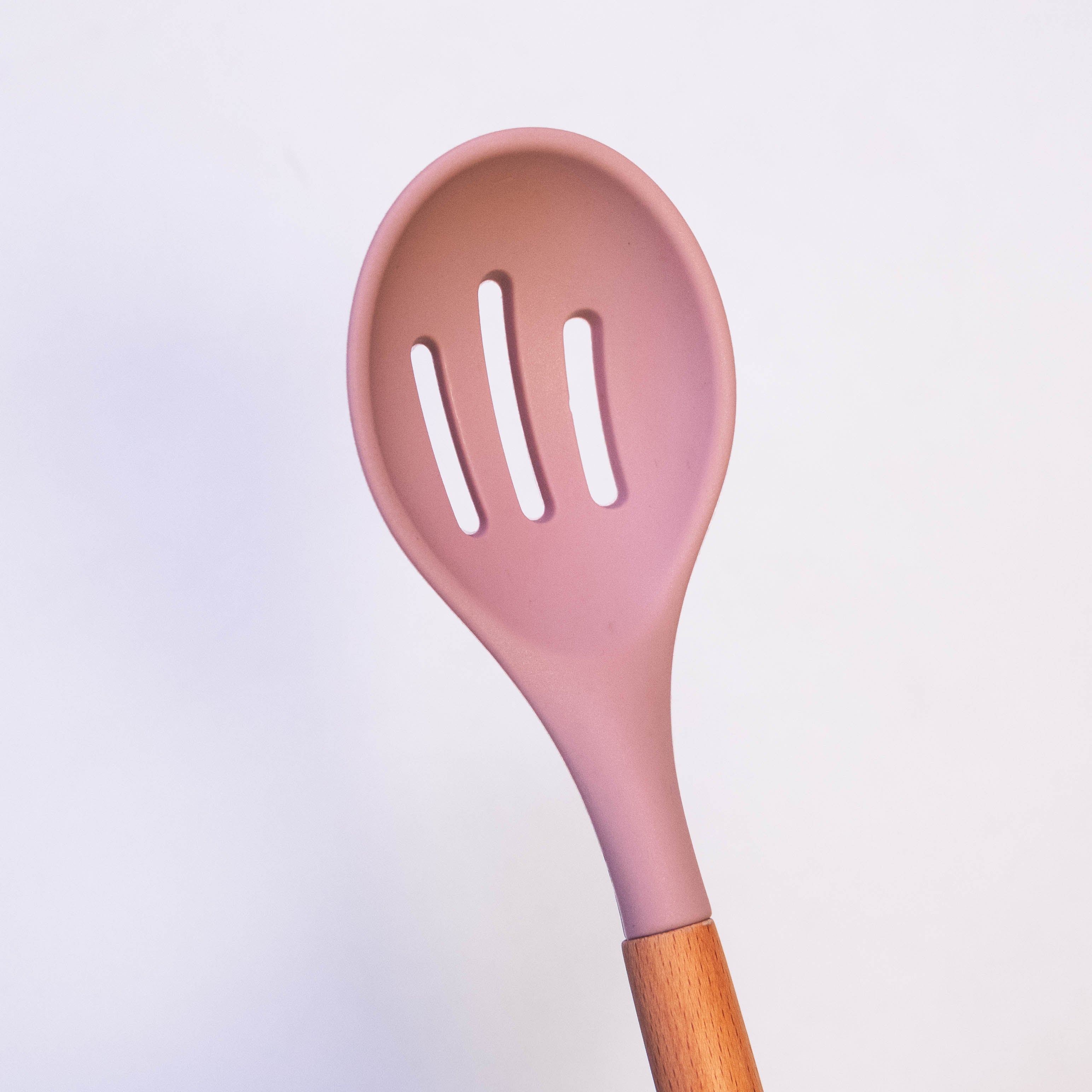 Ultimate Chef Slotted Silicone Spoon with Wooden Handle