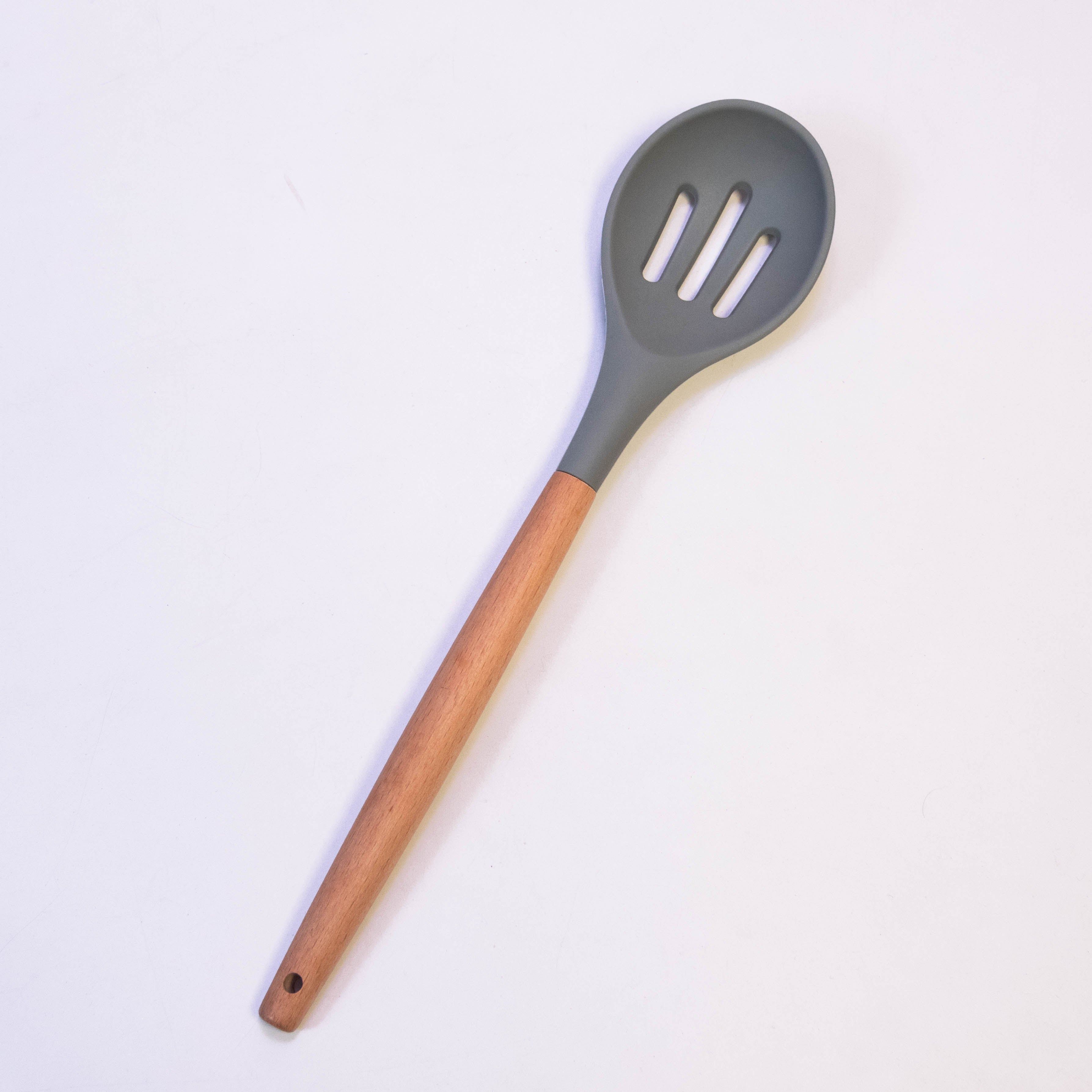 Ultimate Chef Slotted Silicone Spoon with Wooden Handle