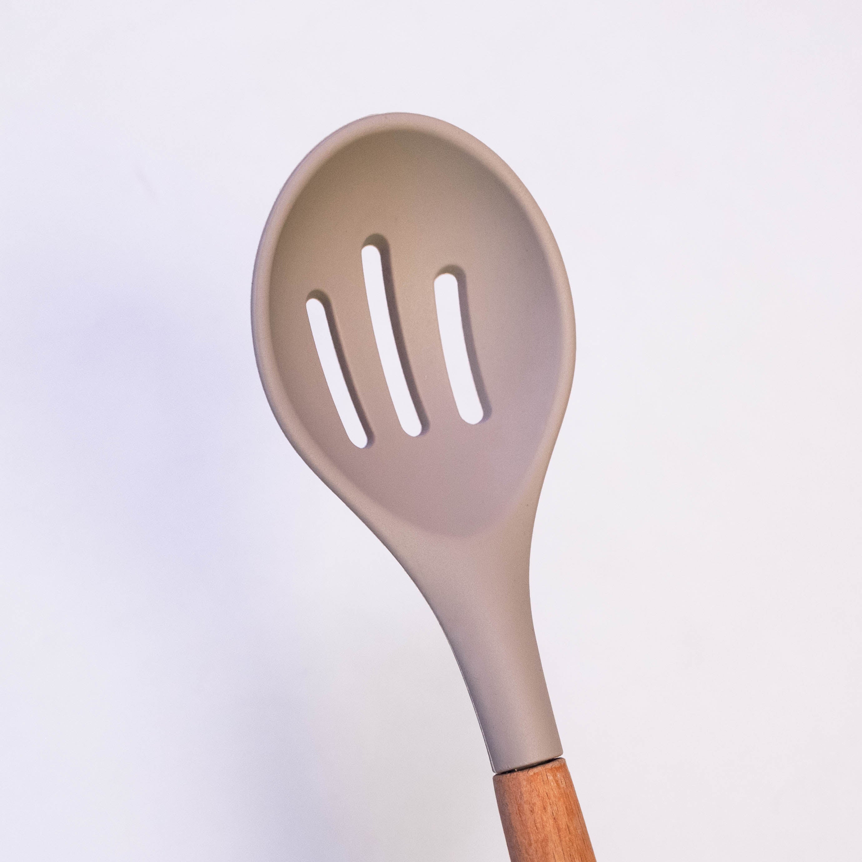 Ultimate Chef Slotted Silicone Spoon with Wooden Handle