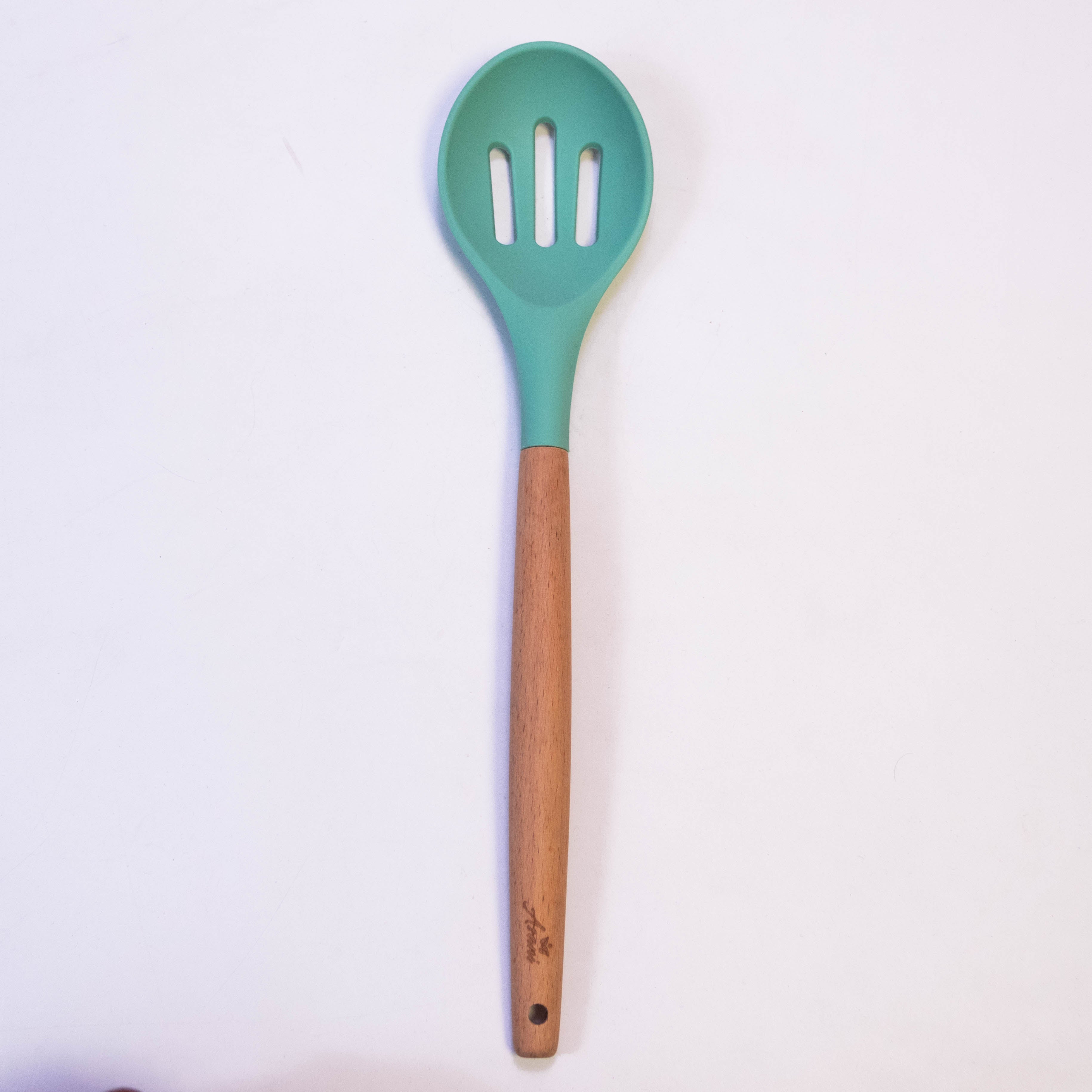 Ultimate Chef Slotted Silicone Spoon with Wooden Handle