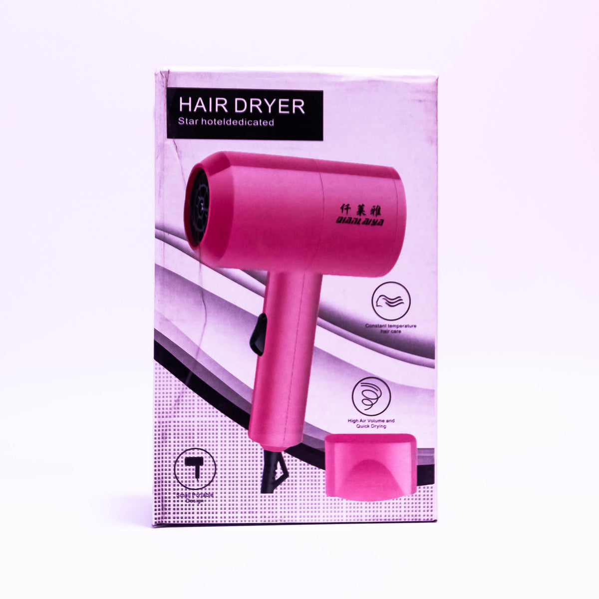 Zoni Stores Mini Star Hair Dryer with compact design and ergonomic handle, ideal for quick styling and travel.