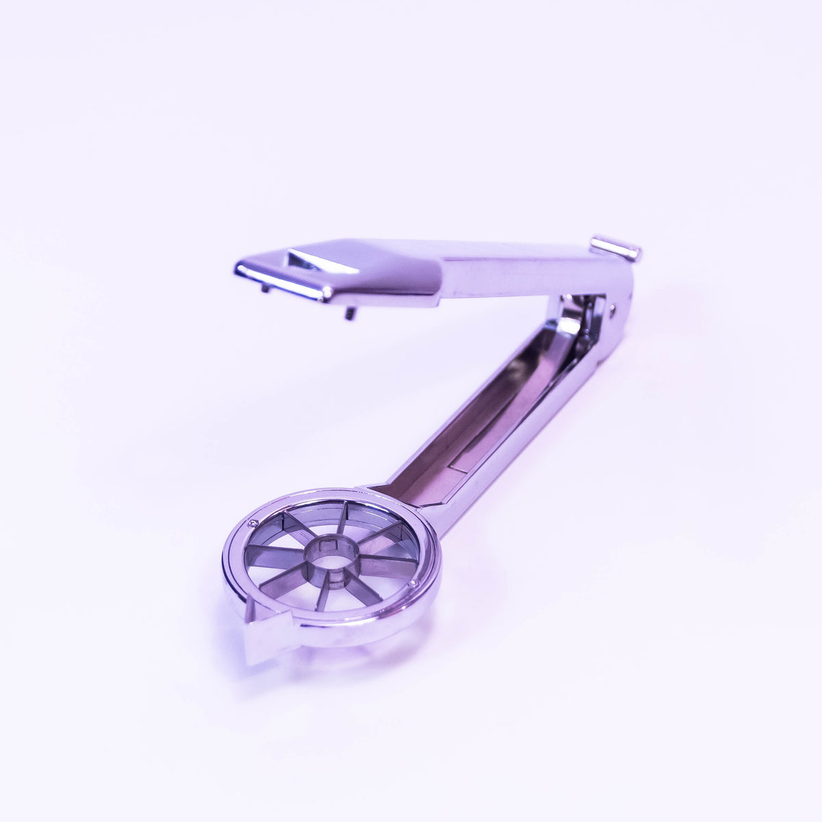 Stainless steel garnish tool slicer for kitchen accessories, featuring sharp blades and ergonomic handle for precise vegetable garnishing.
