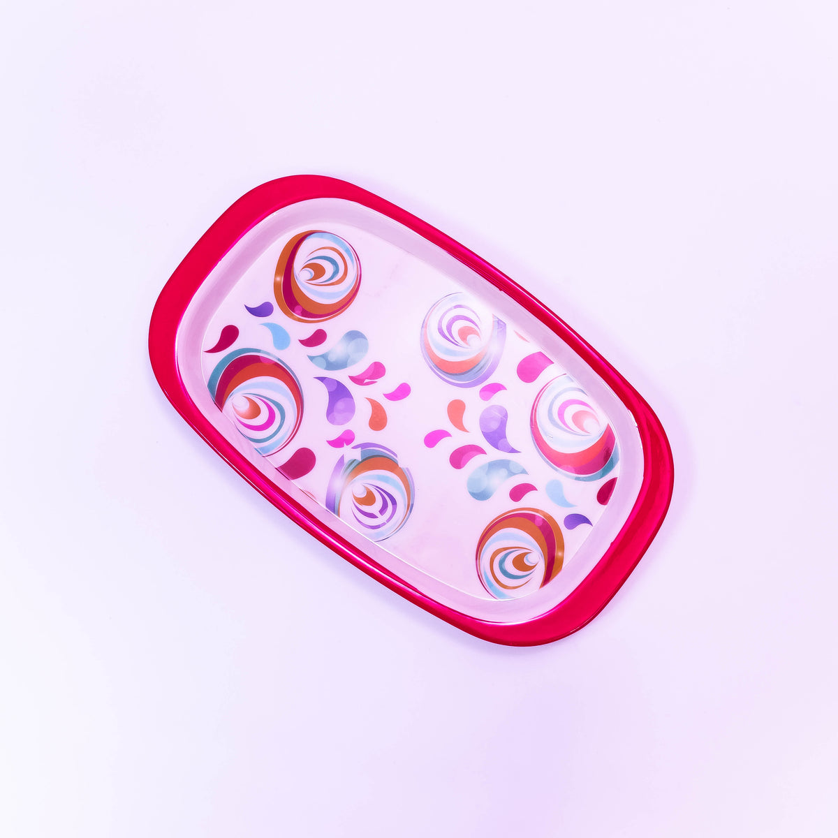 Medium ZoniStores melamine serving tray with handles, perfect for kitchen use and entertaining.