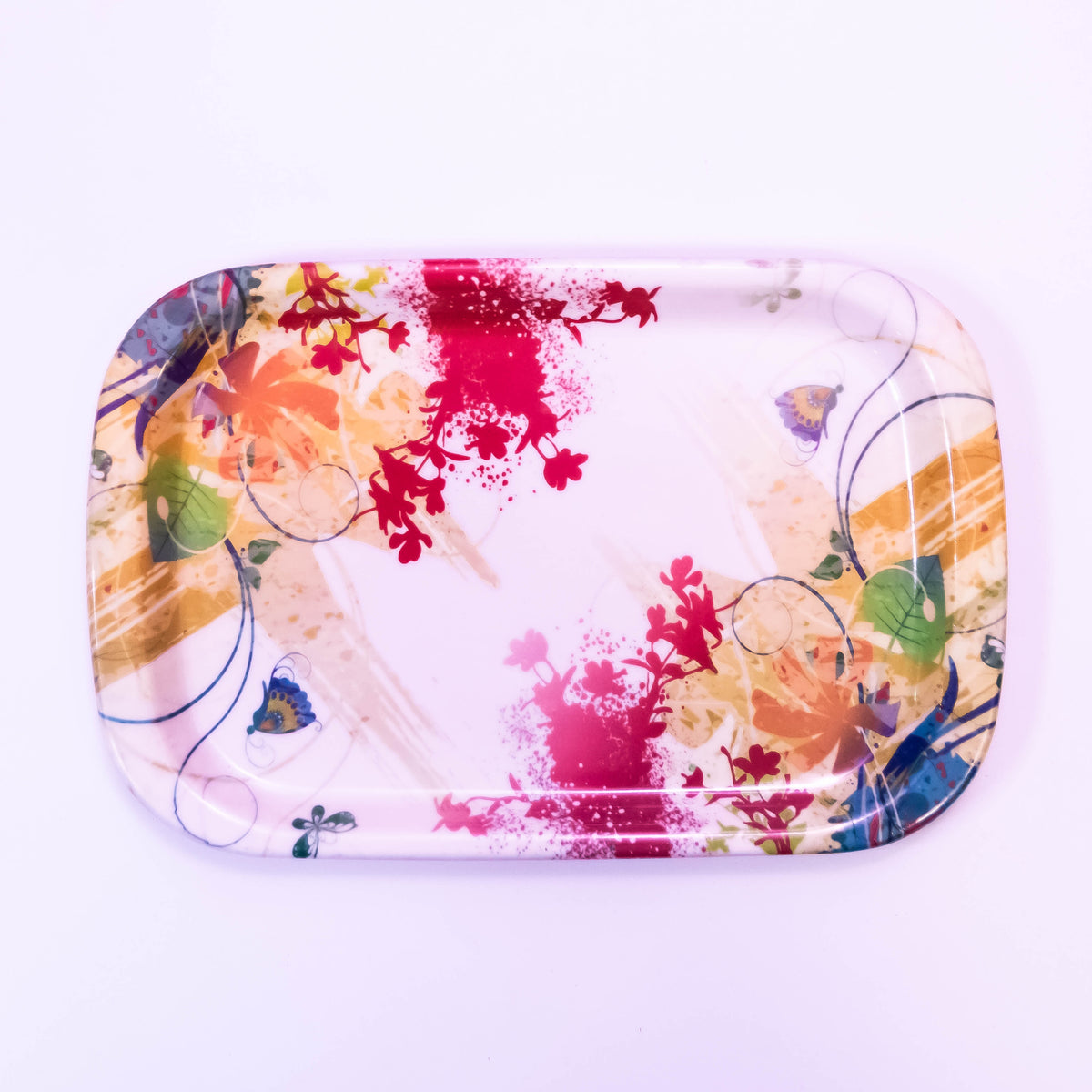 Medium ZoniStores Recto Shape Melamine Serving Tray for kitchen accessories, featuring a sleek design and sturdy construction.