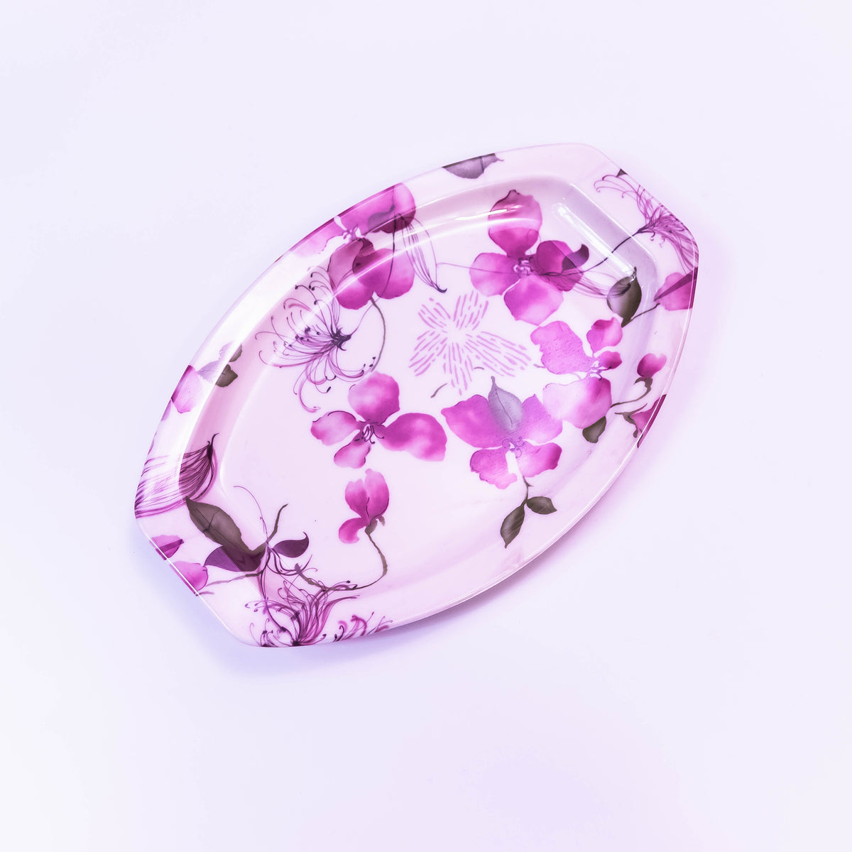 Small oval-shaped melamine serving tray by ZoniStores, ideal for kitchen accessories and serving dishes.