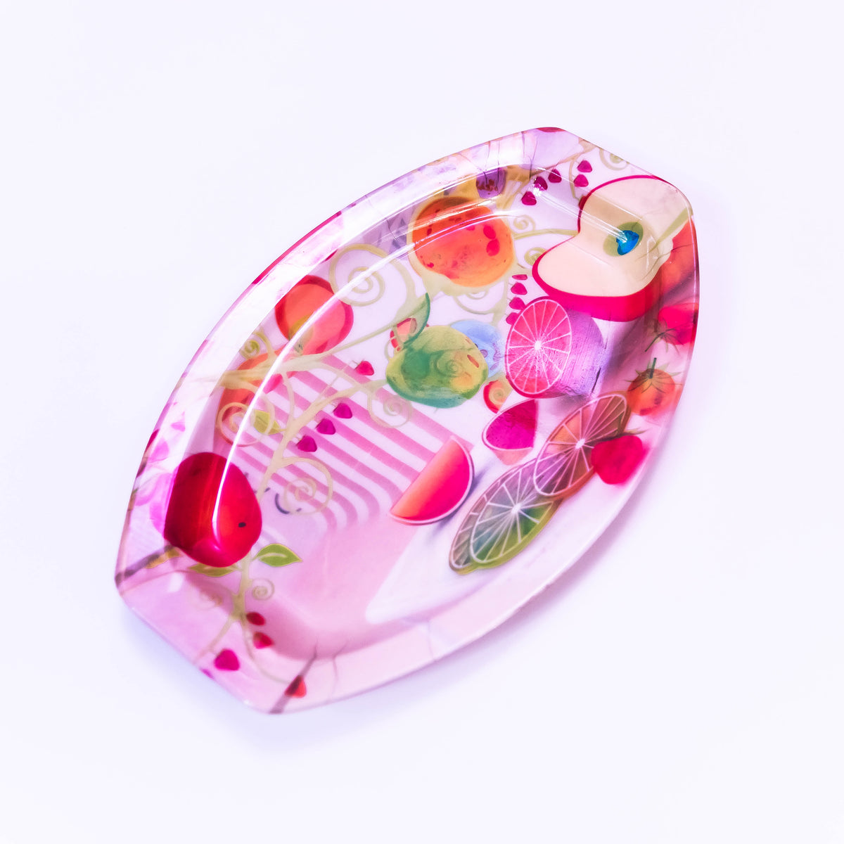 Small ZoniStores oval-shaped melamine serving tray for kitchen accessories, featuring a durable, stylish design perfect for serving.