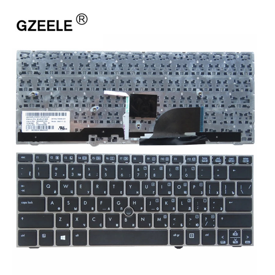 HP KEYBOARDS, LAPTOP KEYBOARDS Keyboard for HP EliteBook 2170 2170p silver frame with pointer keyboard