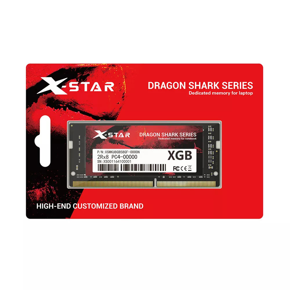 Zoni Stores DDR4 8GB 2666MHz laptop RAM module with Dragon Shark branding, SODIMM design, 1.35V voltage for laptop memory.