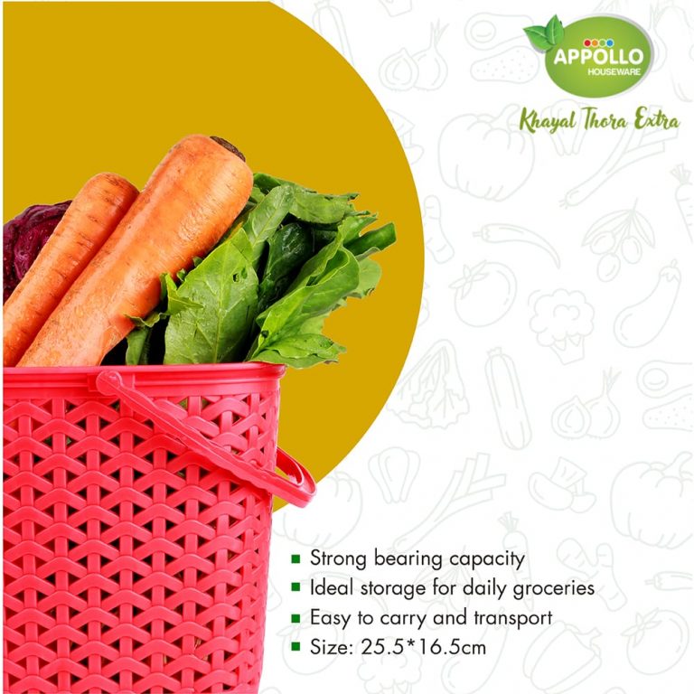 Zoni Stores Grace Handle Basket for kitchen, featuring elegant design and functional storage with a sturdy handle.
