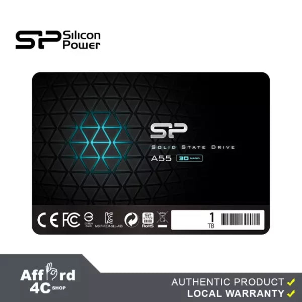 DESKTOP HARD DISK DRIVES, HARD DISK DRIVES, LAPTOP HARD DISK DRIVES, SSDS Silicon Power 1TB Ace A55 2.5″ SATA III 3D NAND Internal Solid State Drive Model SU001TBSS3A55S25NE