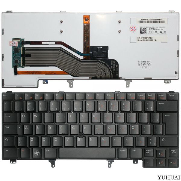 DELL KEYBOARD, LAPTOP KEYBOARDS Dell Latitude E5420 E6320 E6420 C7FHD PK130FN3A00 with Point Stick Backlit US Version Laptop Keyboard BLACK