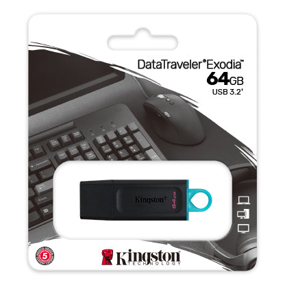 KINGSTON, USB DRIVES Kingston DataTraveler Exodia 64GB USB 3.2 Flash Drive DTX/64GB
