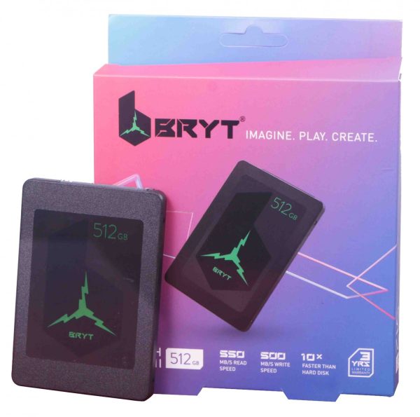 DESKTOP HARD DISK DRIVES, HARD DISK DRIVES, LAPTOP HARD DISK DRIVES, SSDS BRYT-512- GB SOLID STATE DRIVE SSD,Black,500 MBs Write,500 MBs Read, Light Weight, 2.5” SATA III 6 GB/s
