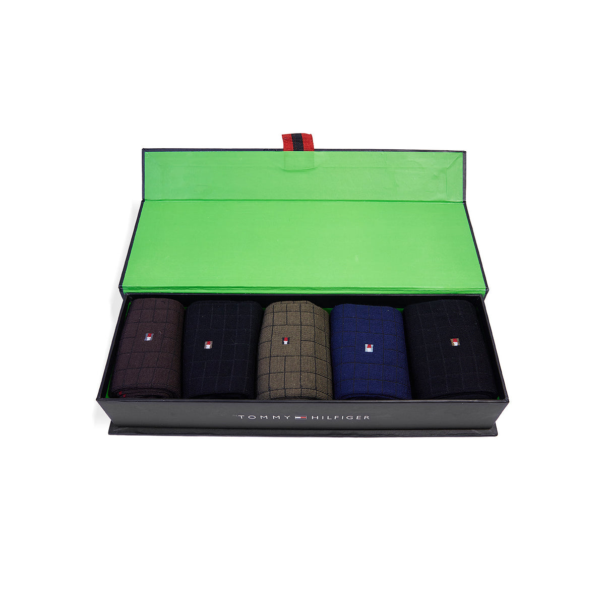 Pack of five Zoni Stores Tommy formal full socks in black, designed for professional or formal wear.