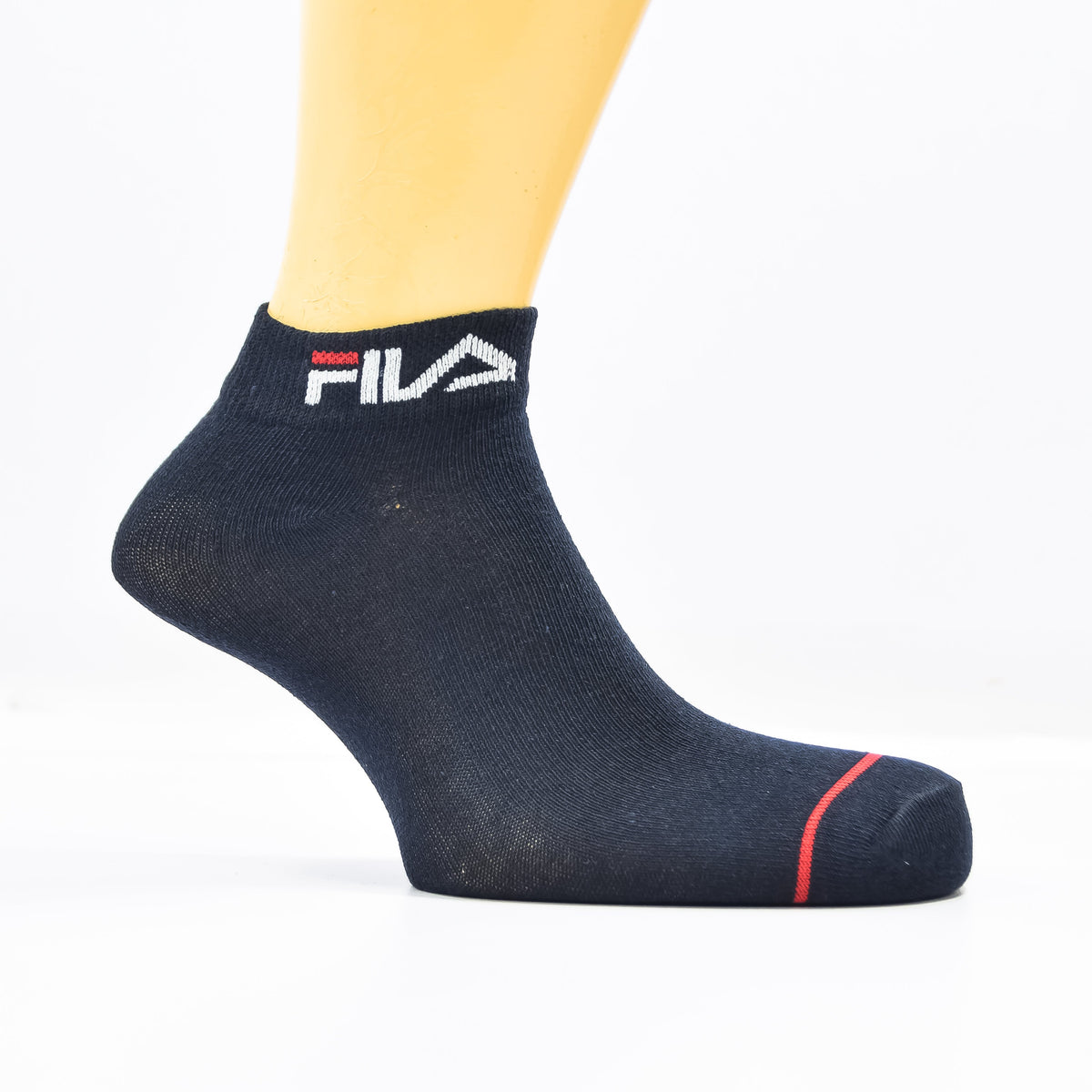 Pack of three Zoni Stores branded F-i-l-a ankle socks in various colors, featuring comfortable knit fabric and ribbed cuffs.