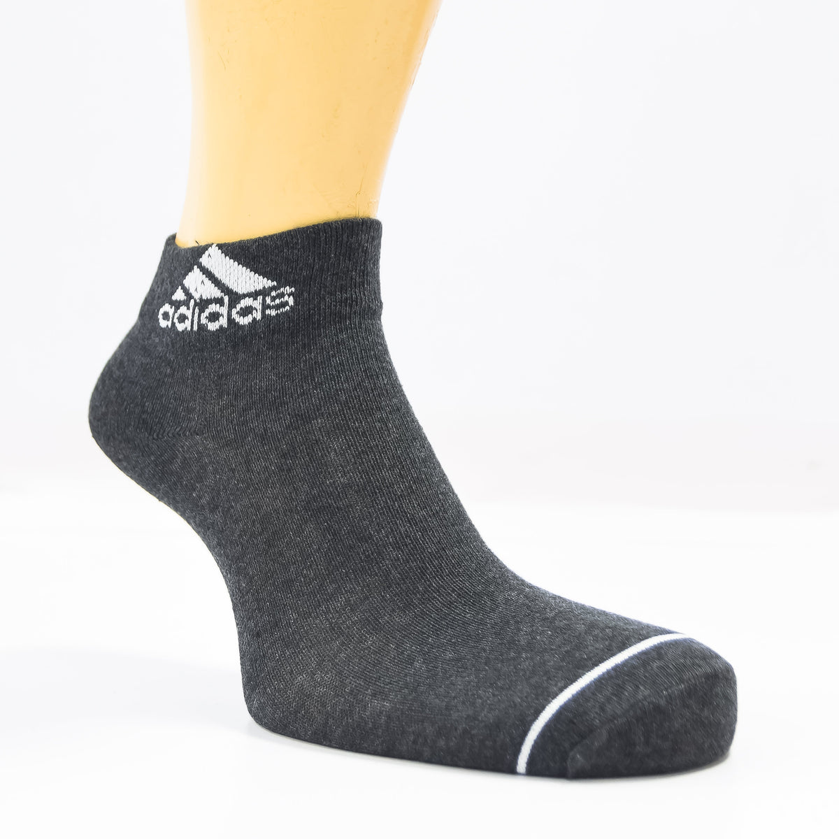 Set of three black Adidas ankle socks from Zoni Stores, soft cotton material, comfortable fit for everyday wear.