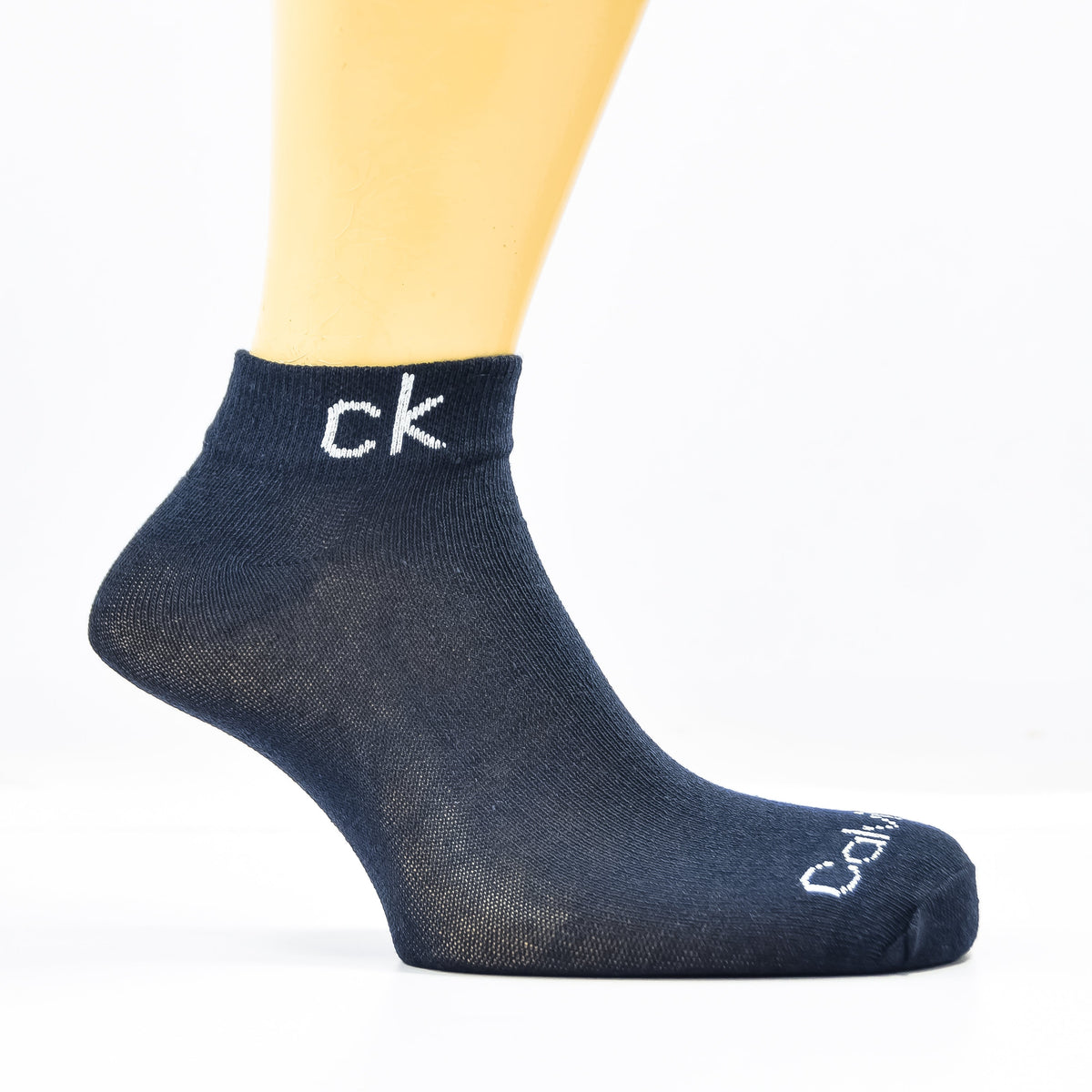 Set of three Zoni Stores branded C-K ankle socks with comfortable fit and logo design, perfect for casual wear.