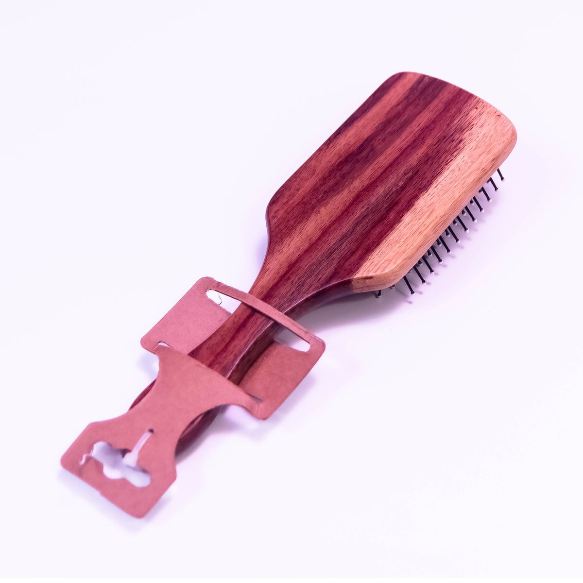 Wooden Zoni Stores Hair Brush C6 with natural bristles, showing the ergonomic wooden handle and bristle layout.