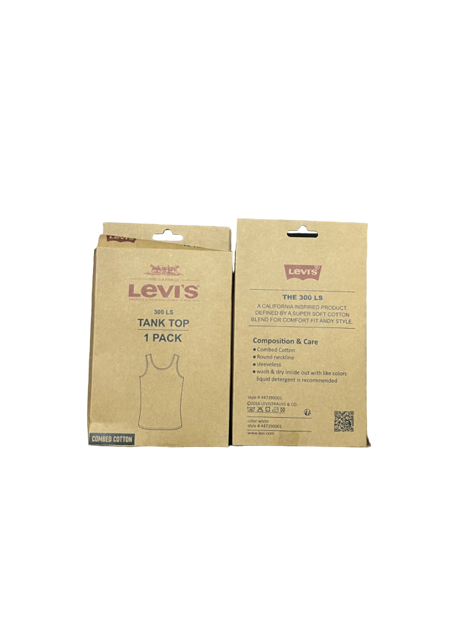 Zoni Stores branded Levi's vest in black, casual sleeveless design, shown on hanger with visible front details.