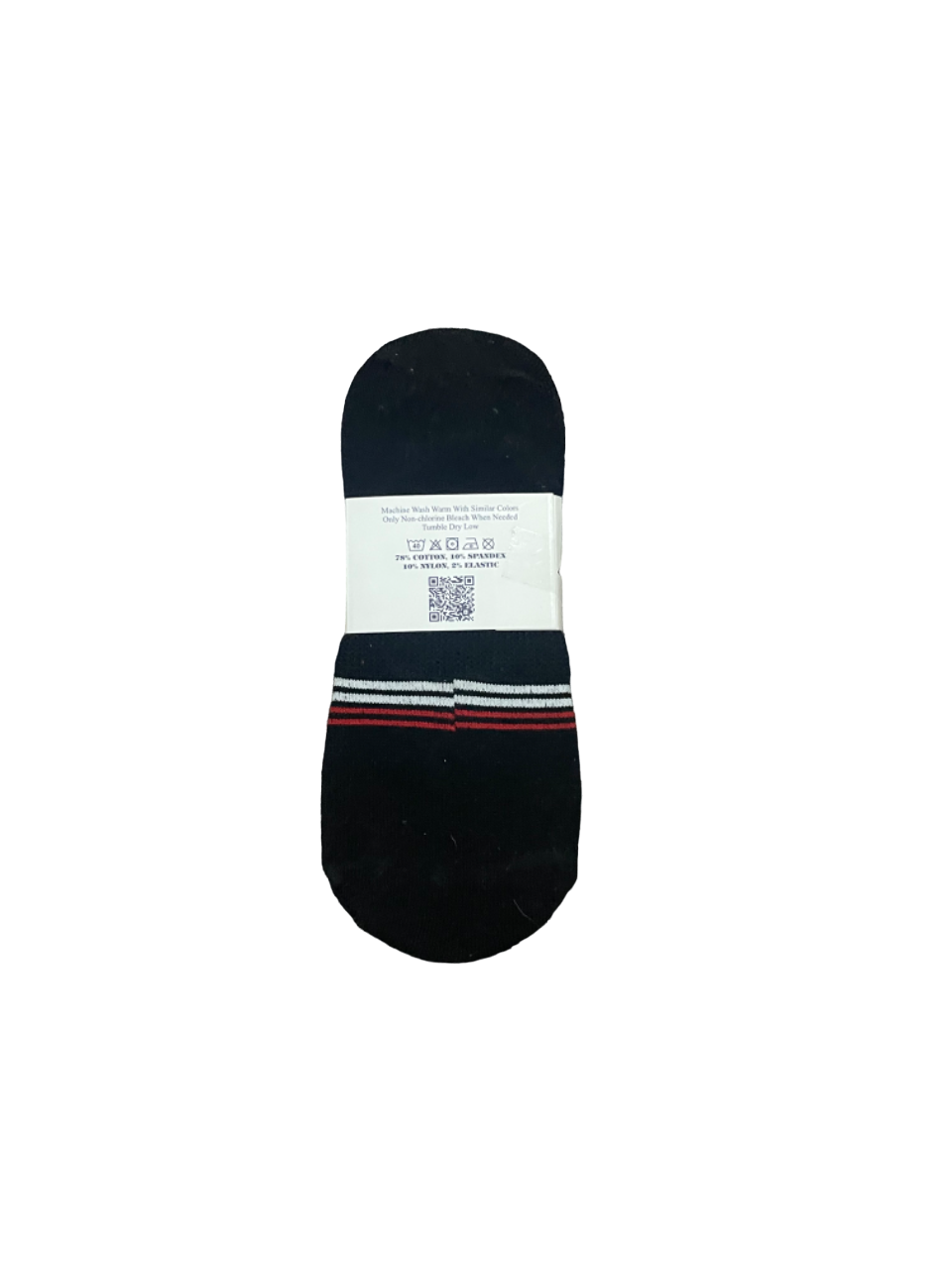 Pair of Tommy Hilfiger branded inside socks in a 6-pack, showing white socks with Tommy Hilfiger logo.