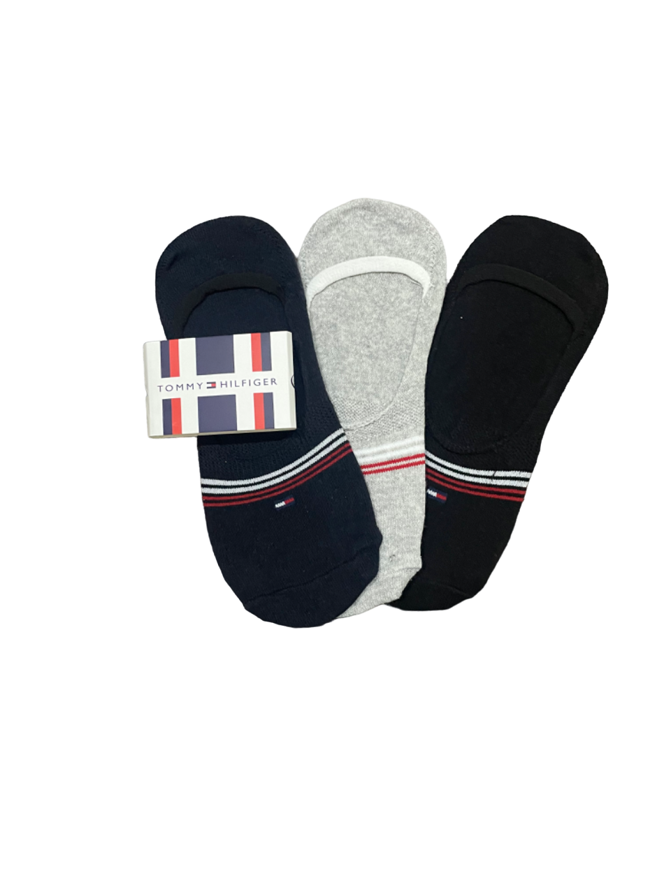 Pack of three Zoni Stores Tommy Hilfiger branded inside socks featuring the iconic logo and comfortable design.