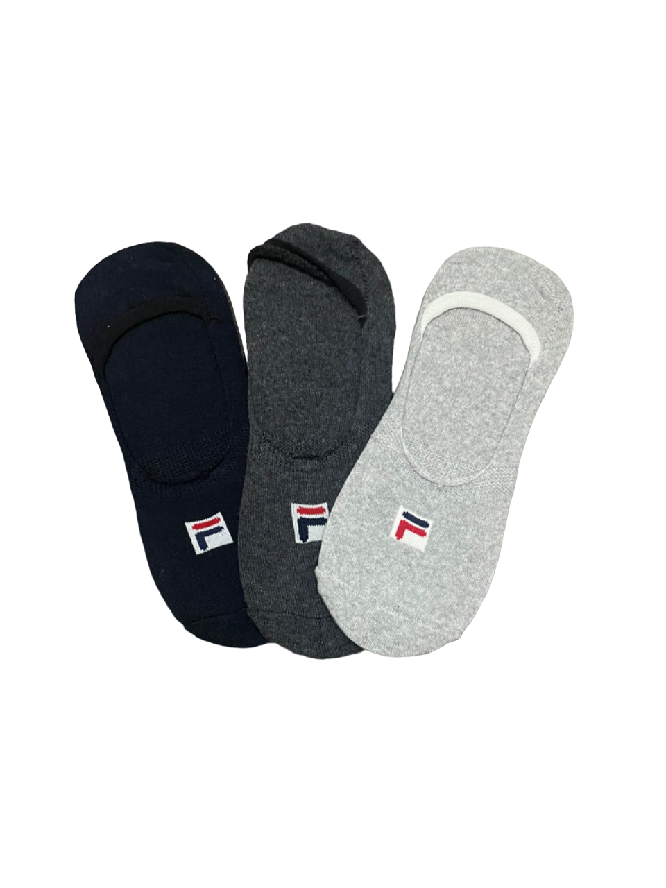 Pack of three Zoni Stores branded F-i-l-a inside socks, showing comfortable, colorful sock designs for everyday wear.