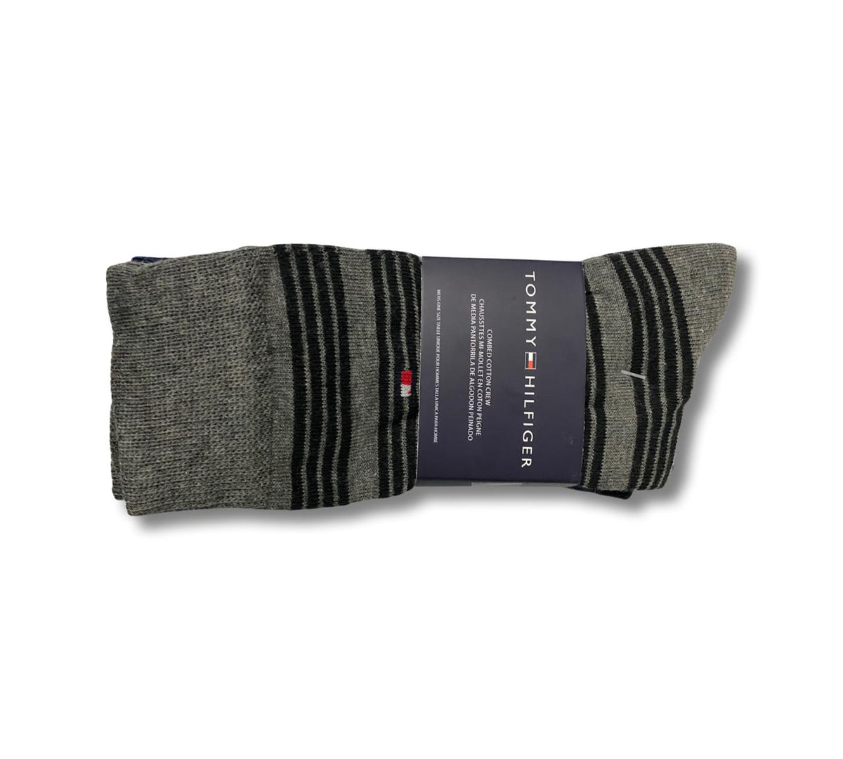 Zoni Stores T-O-M-M-Y formal socks pack of 3, black and grey, comfortable men's dress socks with reinforced toes and heels.