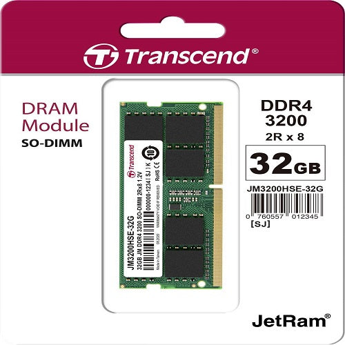 DDR4 RAMS, Laptop RAMs Transcend 32GB DDR4 3200Mhz SO-DIMM Memory Module for Laptop JM3200HSE-32G