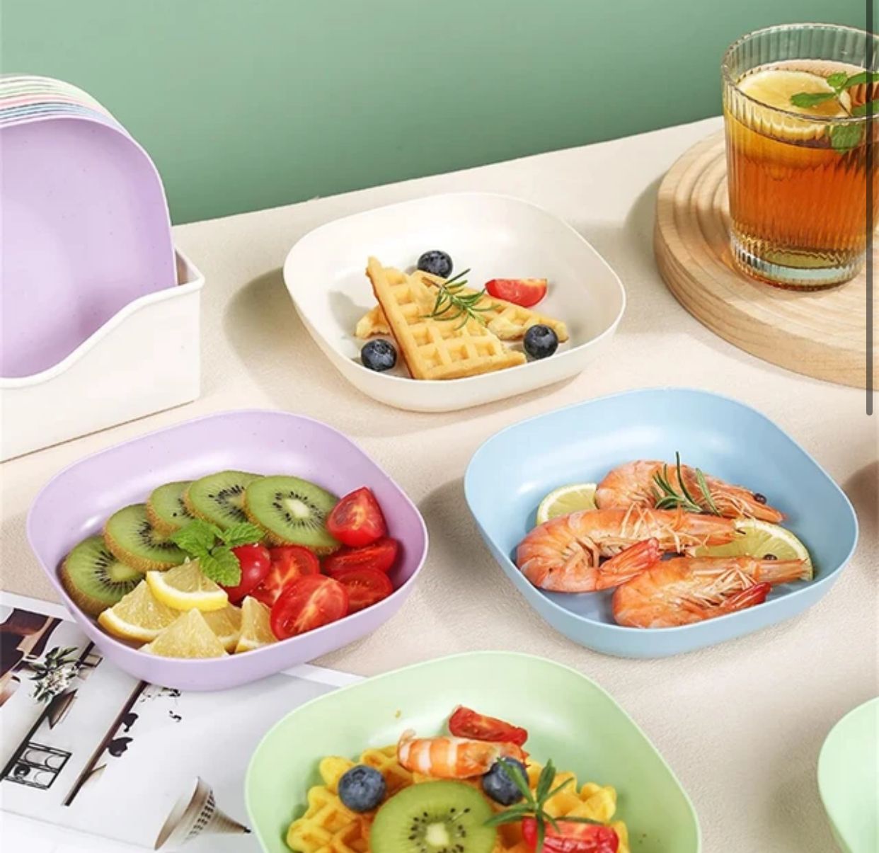 10 Pcs Plate Set With Holder.