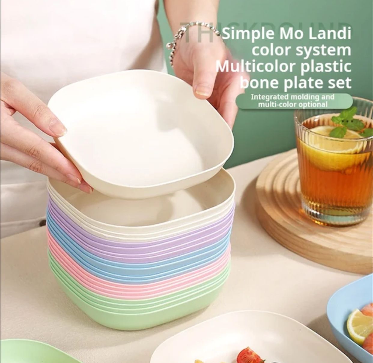 10 Pcs Plate Set With Holder.