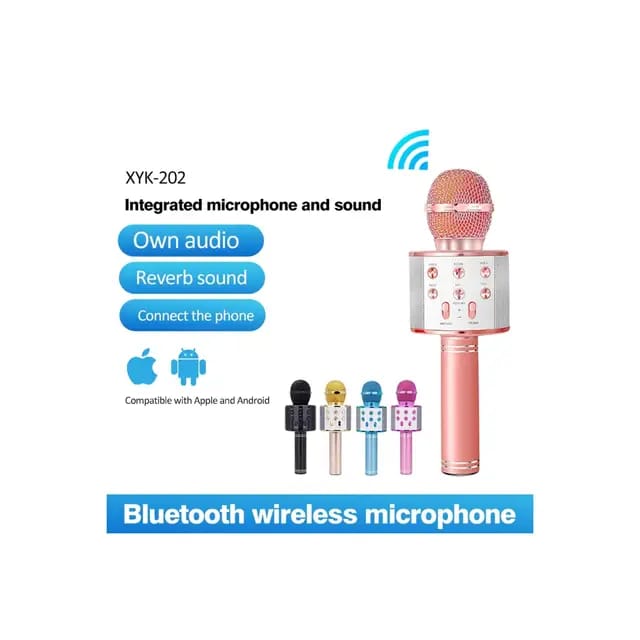 12 WS-858 Wireless Bluetooth Handheld Portable Karaoke Mic.