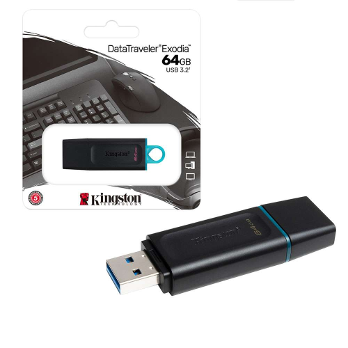 KINGSTON, USB DRIVES Kingston DataTraveler Exodia 64GB USB 3.2 Flash Drive DTX/64GB