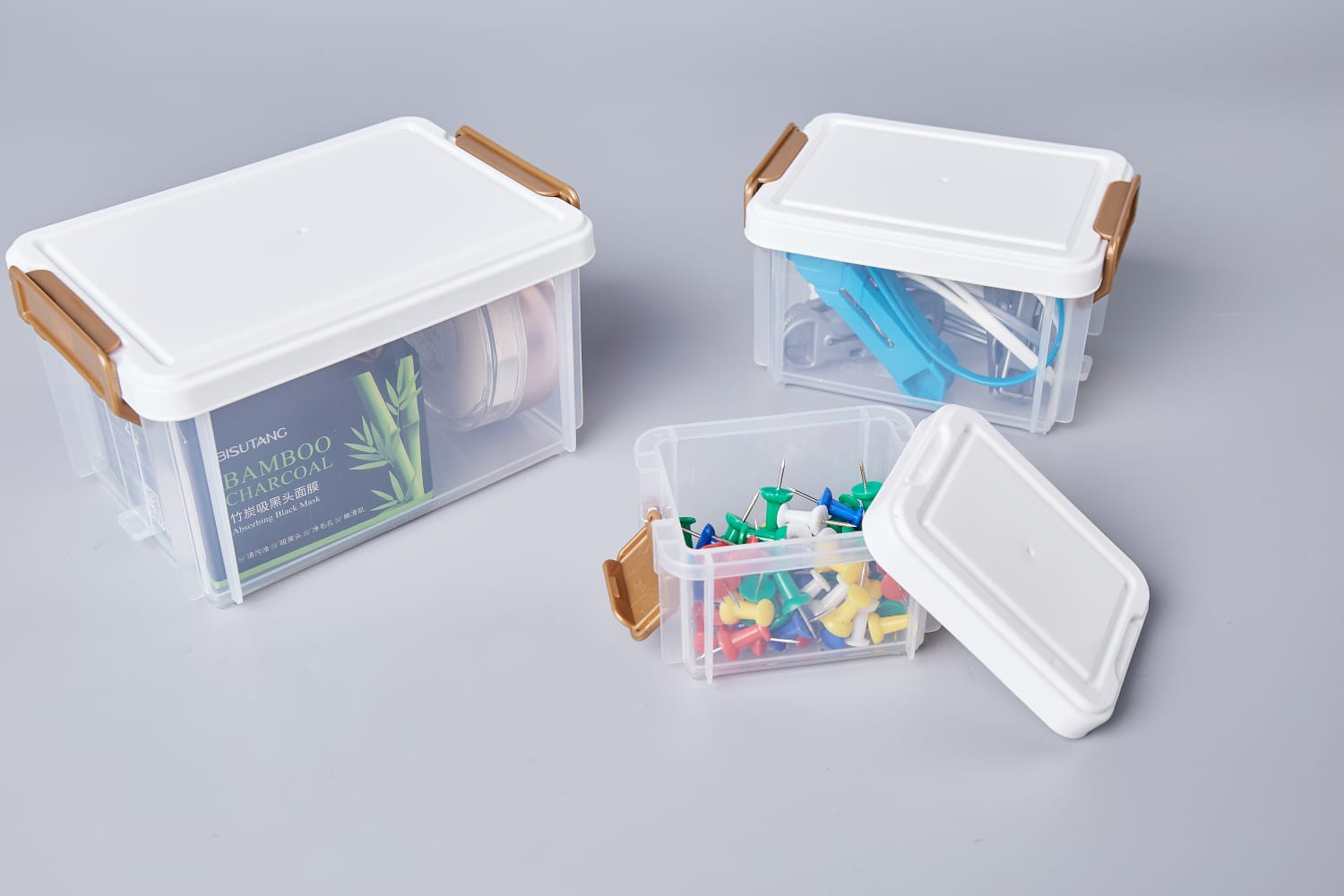 3Pcs Set  Multi Purpose Stackable Storage Box Organizer- Stackable Plastic Food Container.