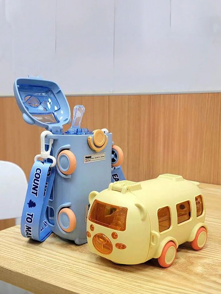 500ML Bear Car Toy Water Bottle (Leak-Free  BPA-Free).