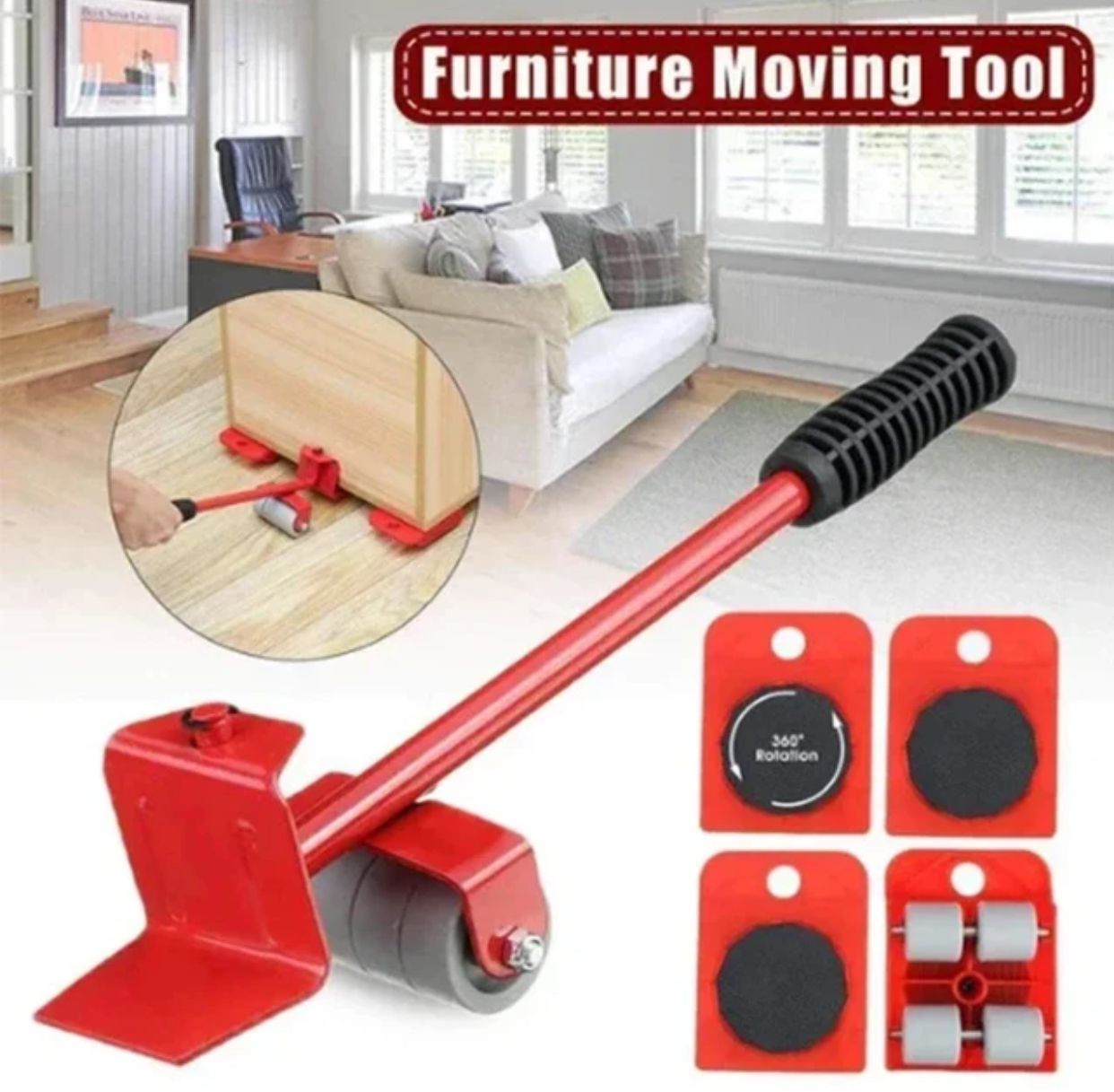 (5 in 1) Heavy furniture move tool transport lifter shifter moving tool.